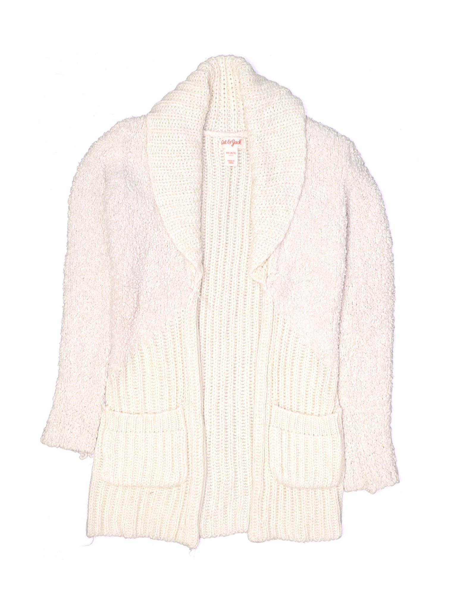 Cat /& Jack Baby Girl 12 18 Months Cardigan Sweater one Button Ivory Gold Bow