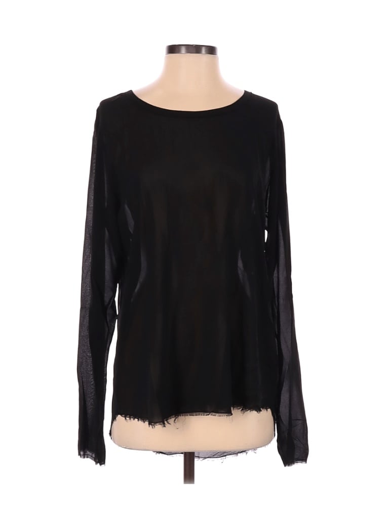 Unbranded Long Sleeve Top Black Boatneck Tops