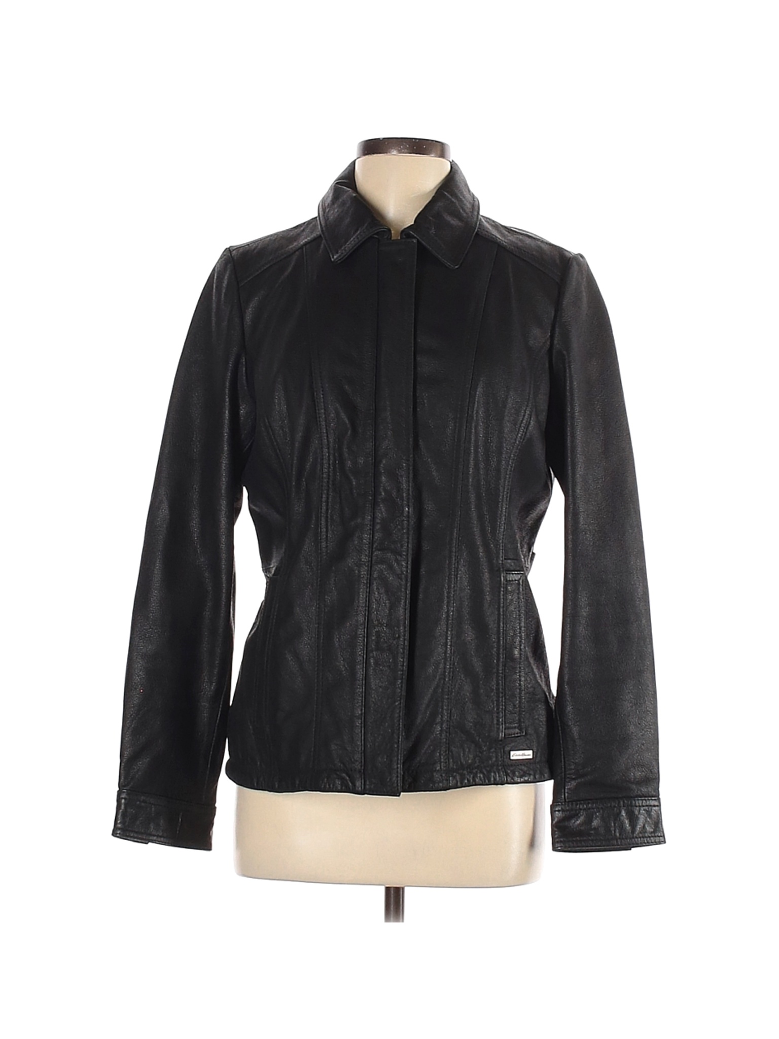 Eddie Bauer Women Black Leather Jacket M | eBay