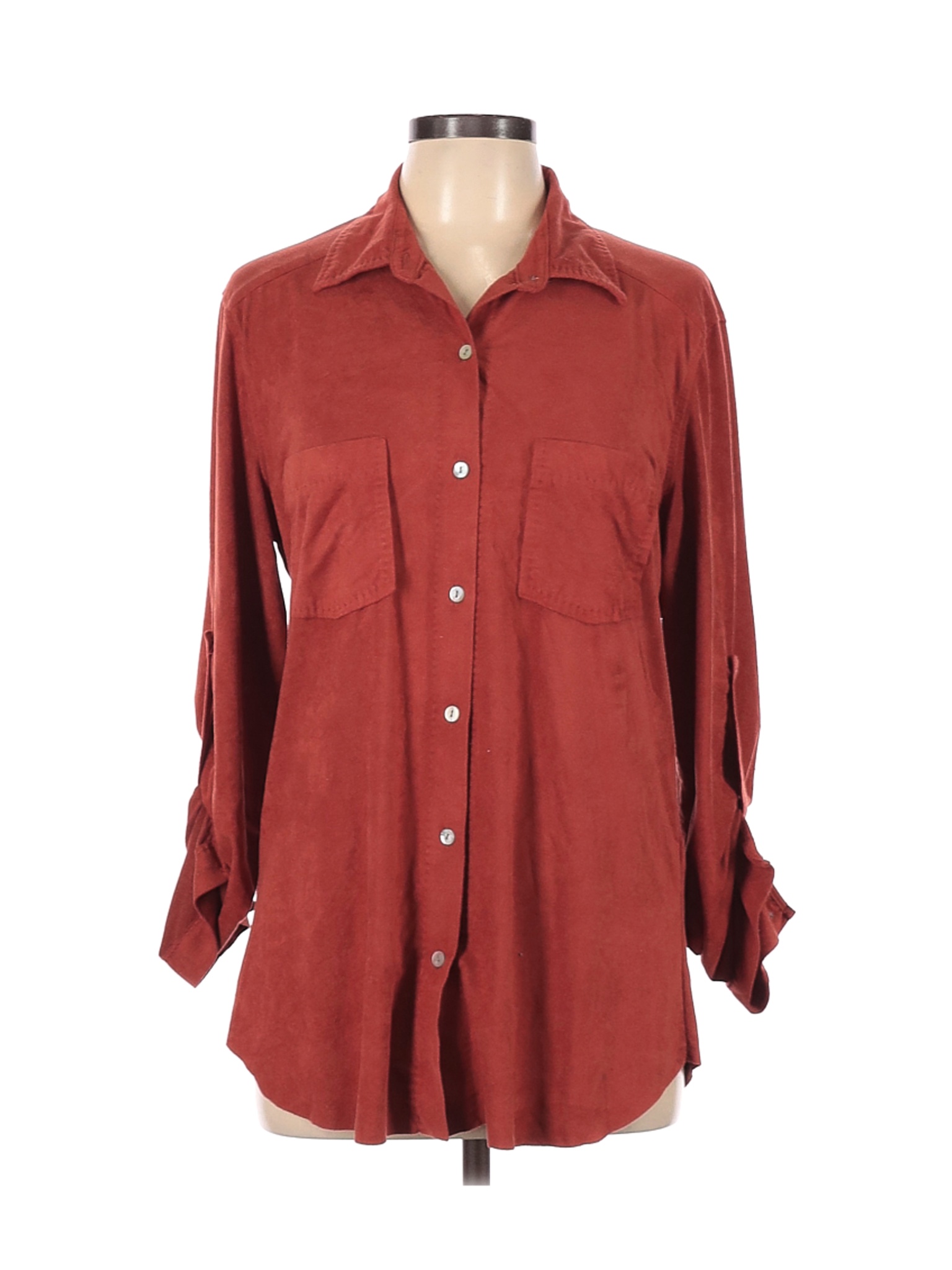 Chelsea & Violet Women Brown Long Sleeve Blouse L | eBay