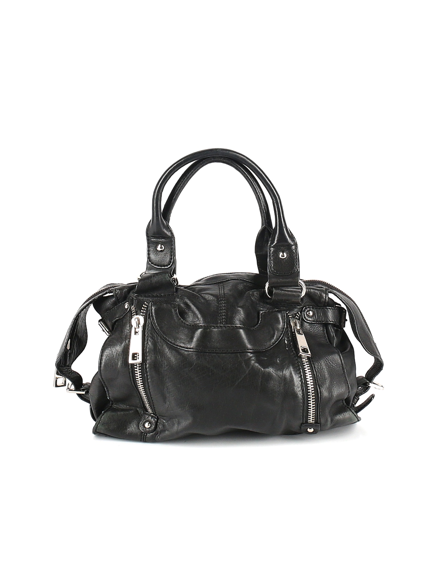 Via Spiga Women Black Leather Satchel One Size | eBay