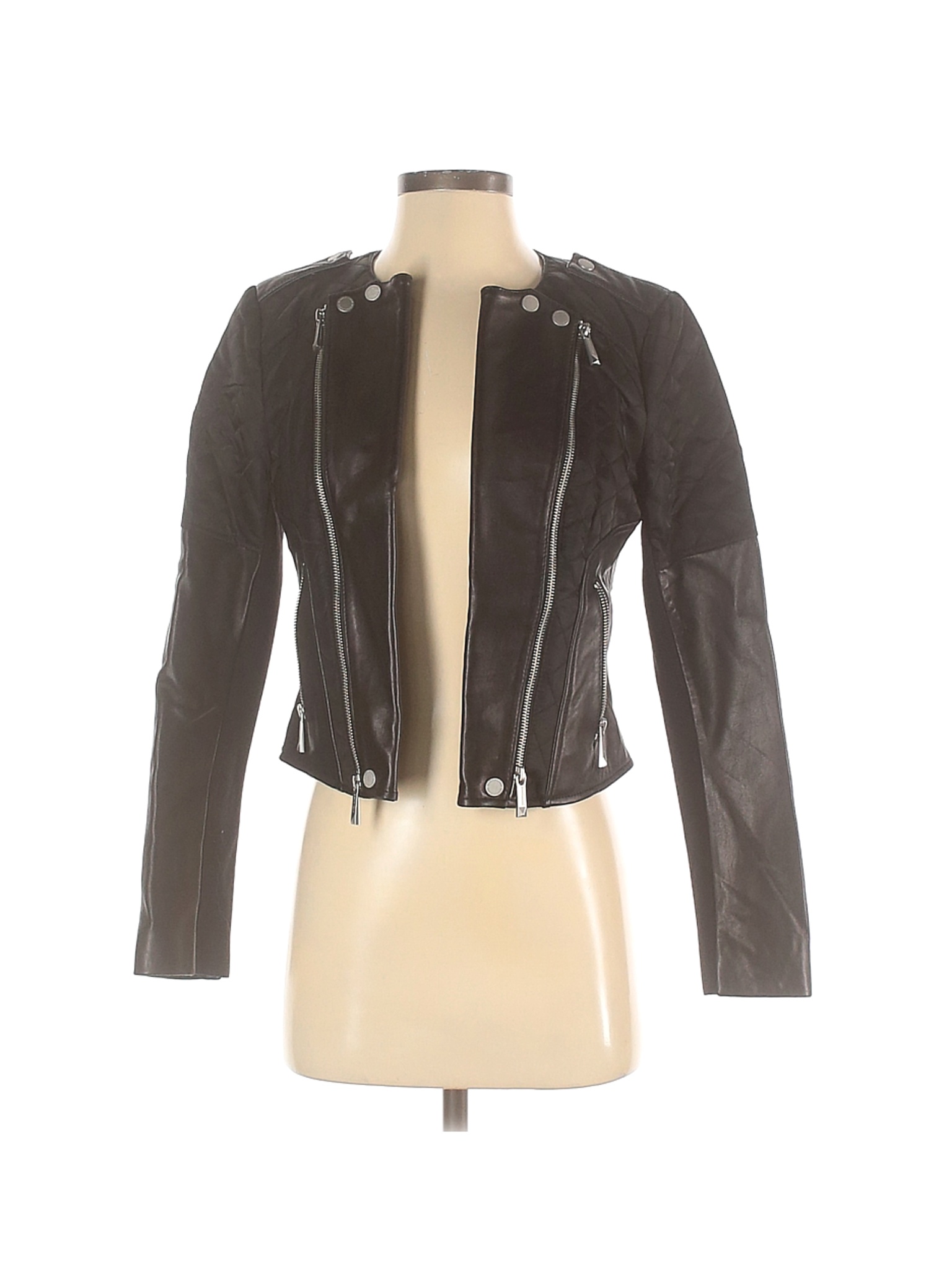 BCBGMAXAZRIA Women Black Leather Jacket XS | eBay