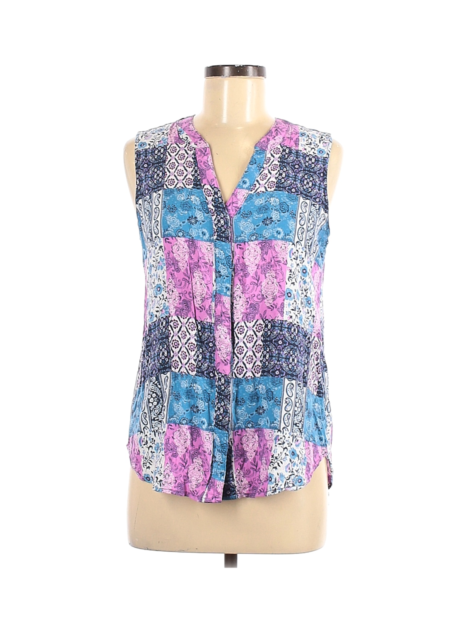 Great Northwest Indigo Women Blue Sleeveless Blouse M | eBay