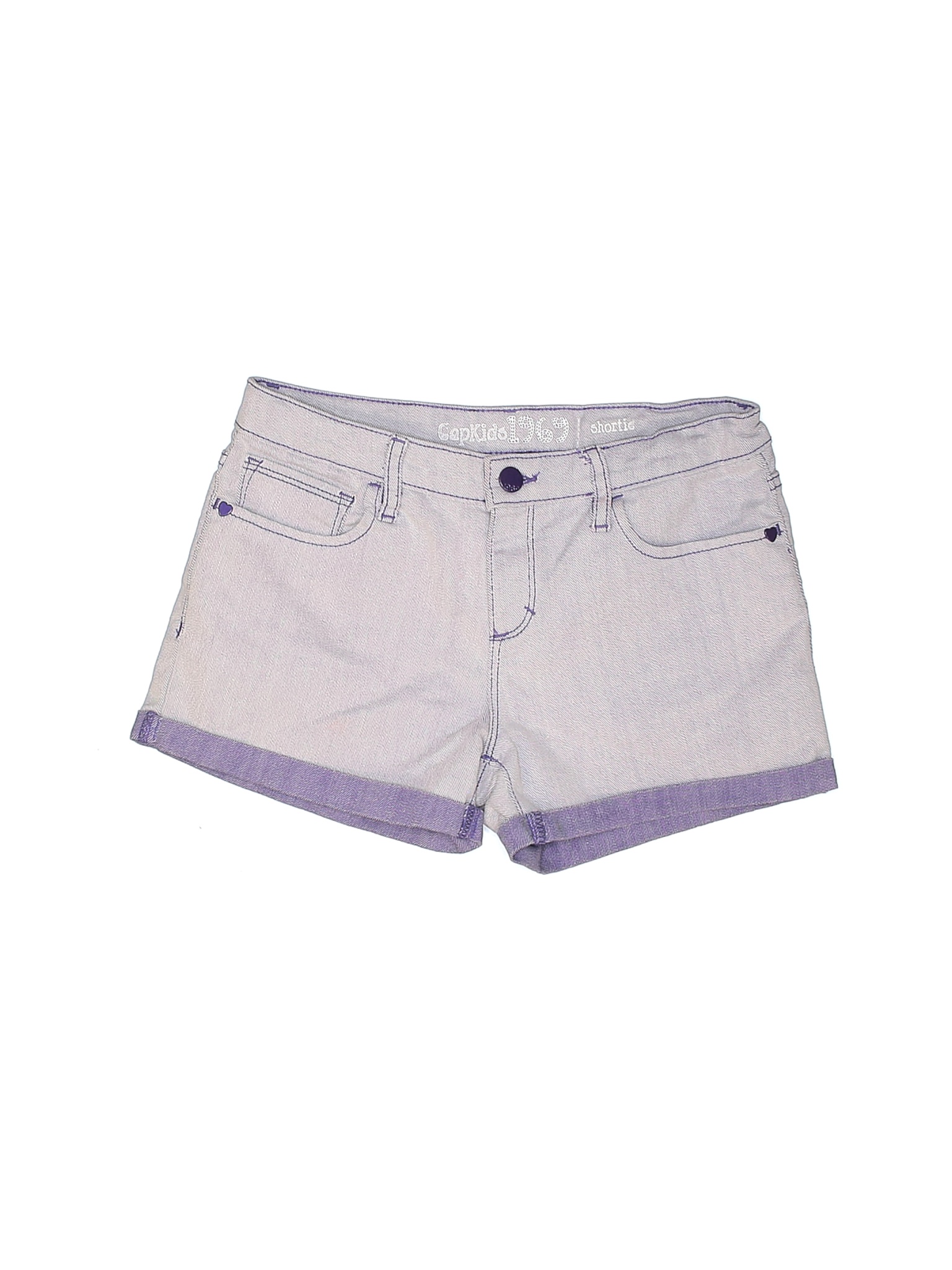 lilac denim shorts