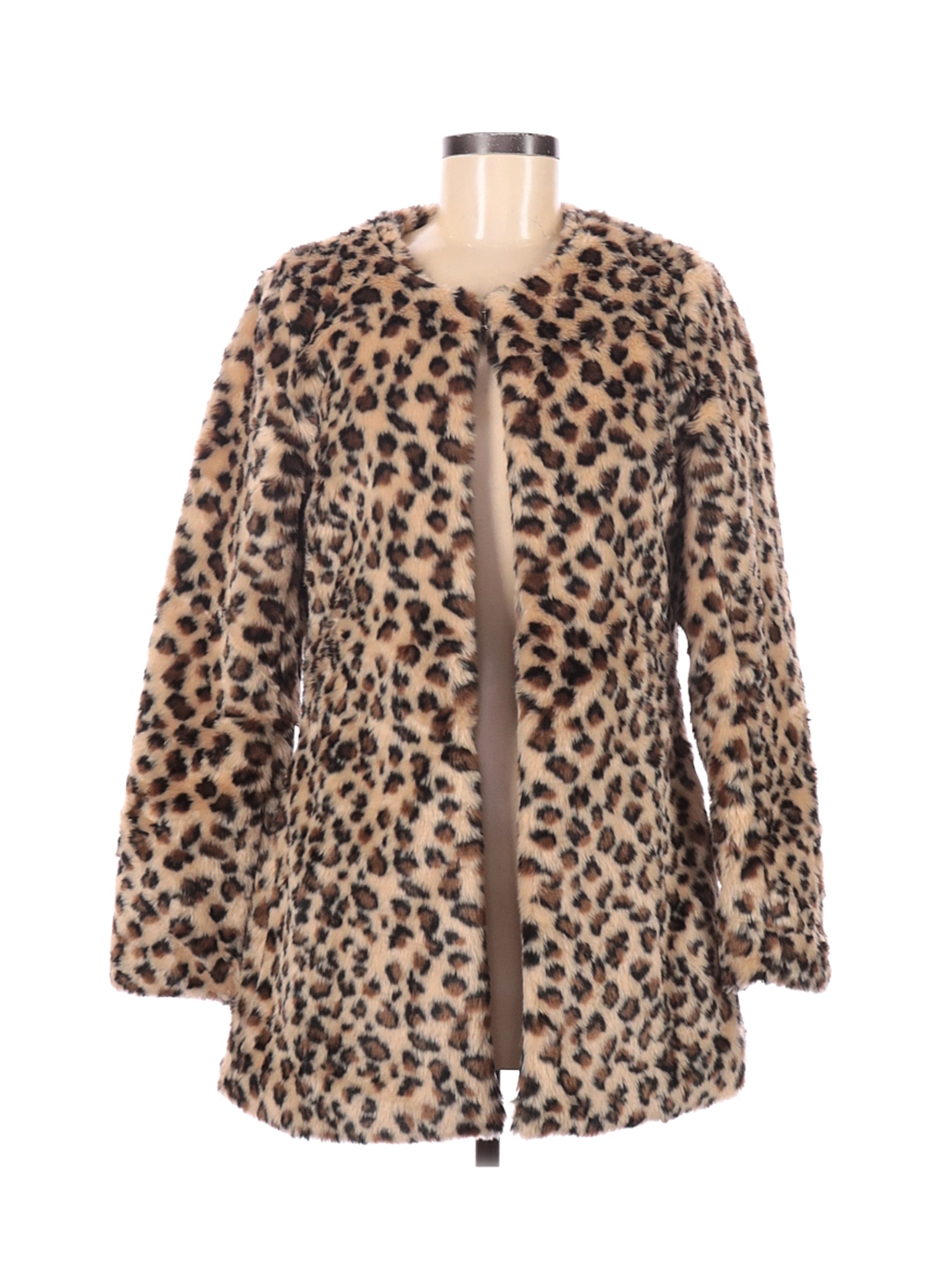 Love Tree Women Brown Faux Fur Jacket M | eBay