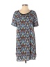 Lush 100% Polyester Chevron-herringbone Argyle Graphic Blue Casual Dress Size S - photo 1