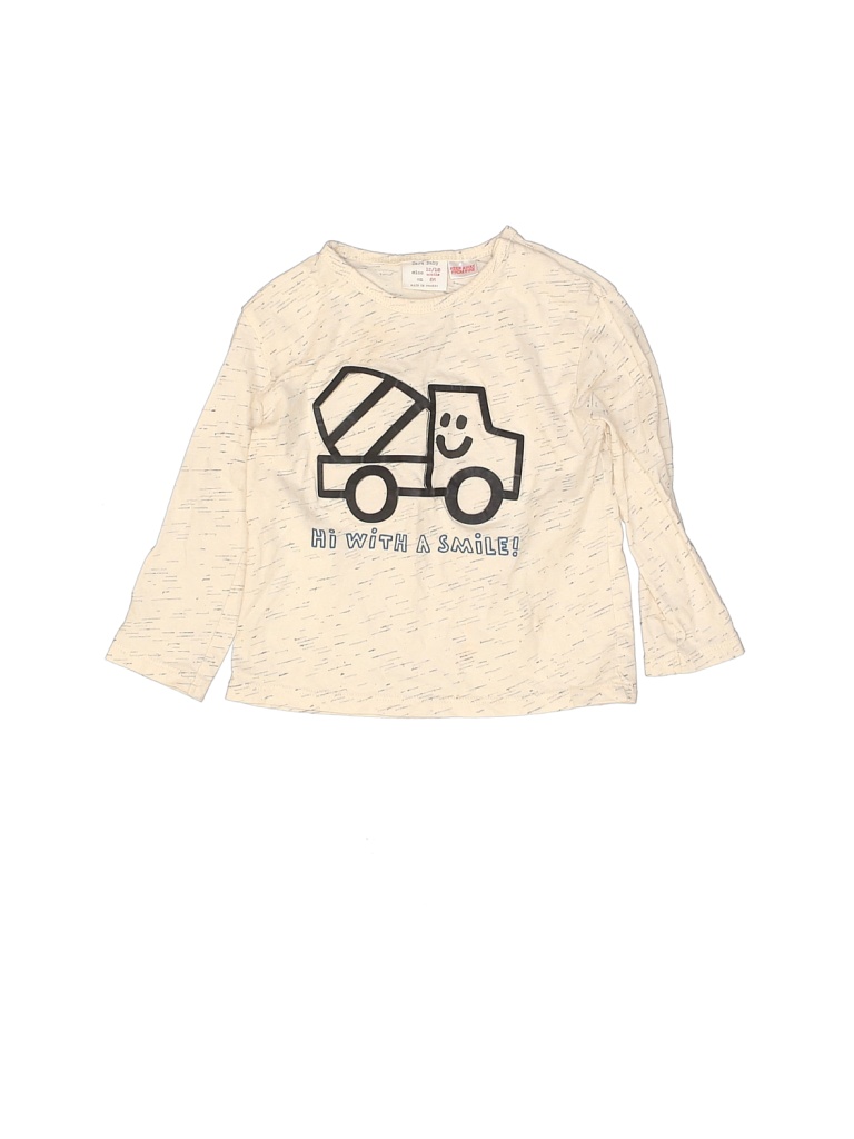 Zara Baby Ivory Long Sleeve T-Shirt Size 12-18 mo - photo 1
