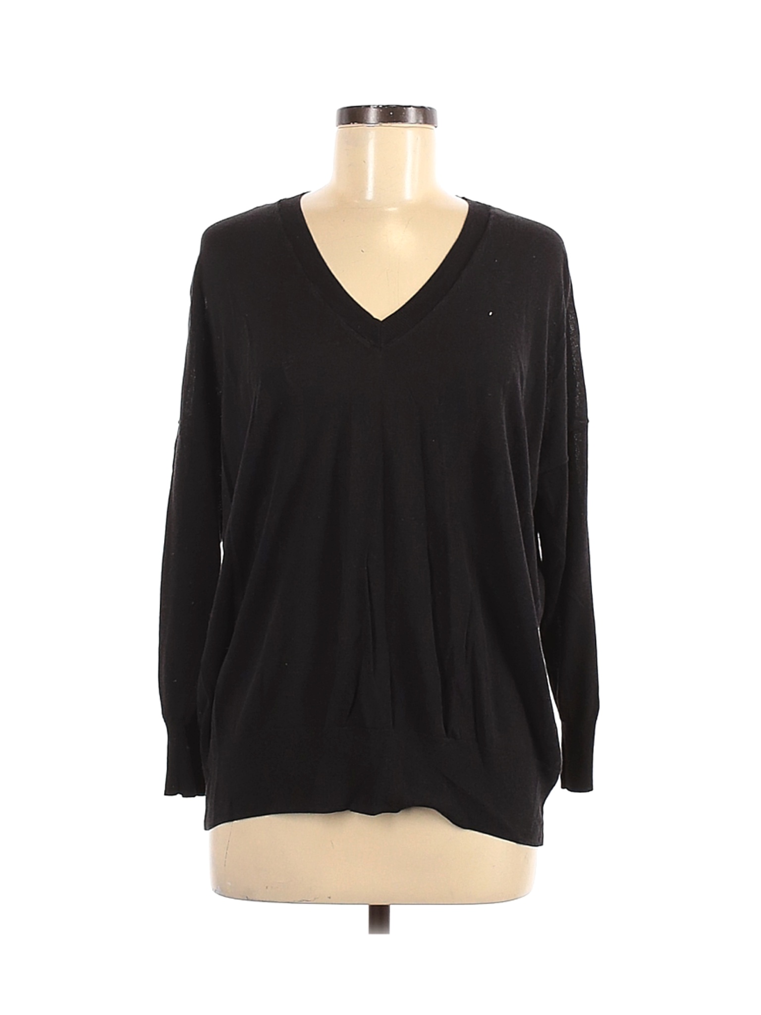 Zara Women Black 3/4 Sleeve Top M | eBay