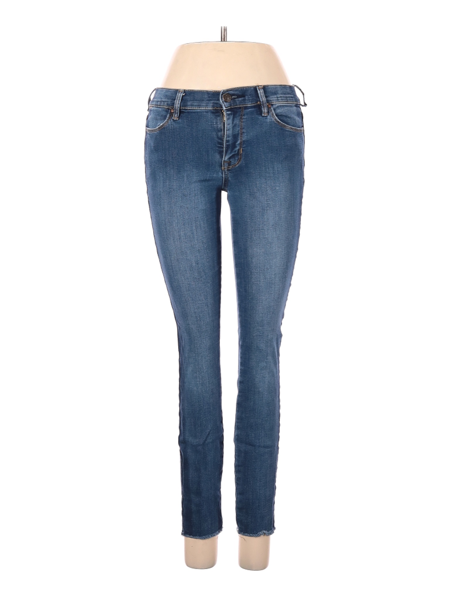 pacsun eco medium blue distressed high waisted straight leg jeans