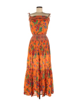 Tory Burch 100% Cotton Floral Orange Printed Smocked Dress Size S - 89% off  | thredUP