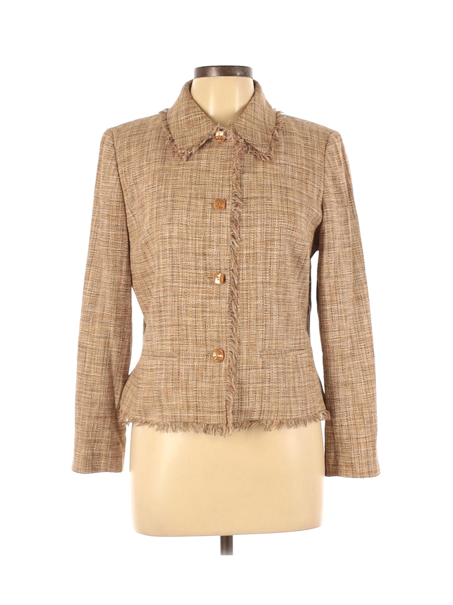 Dana Buchman Women Brown Silk Blazer 12 Petites | eBay