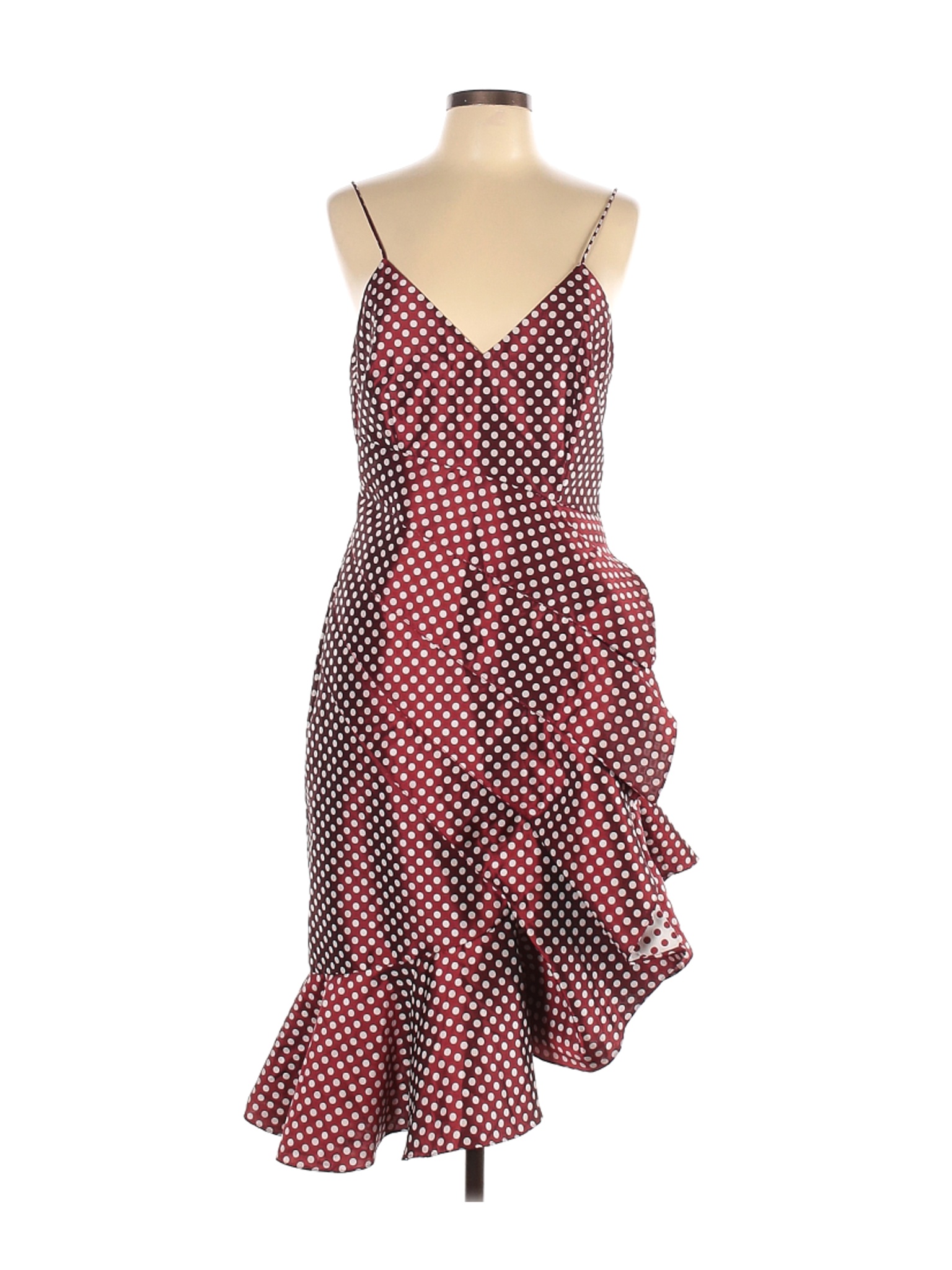 Keepsake Polka Dots Burgundy Cocktail Dress Size L - 41% off | thredUP