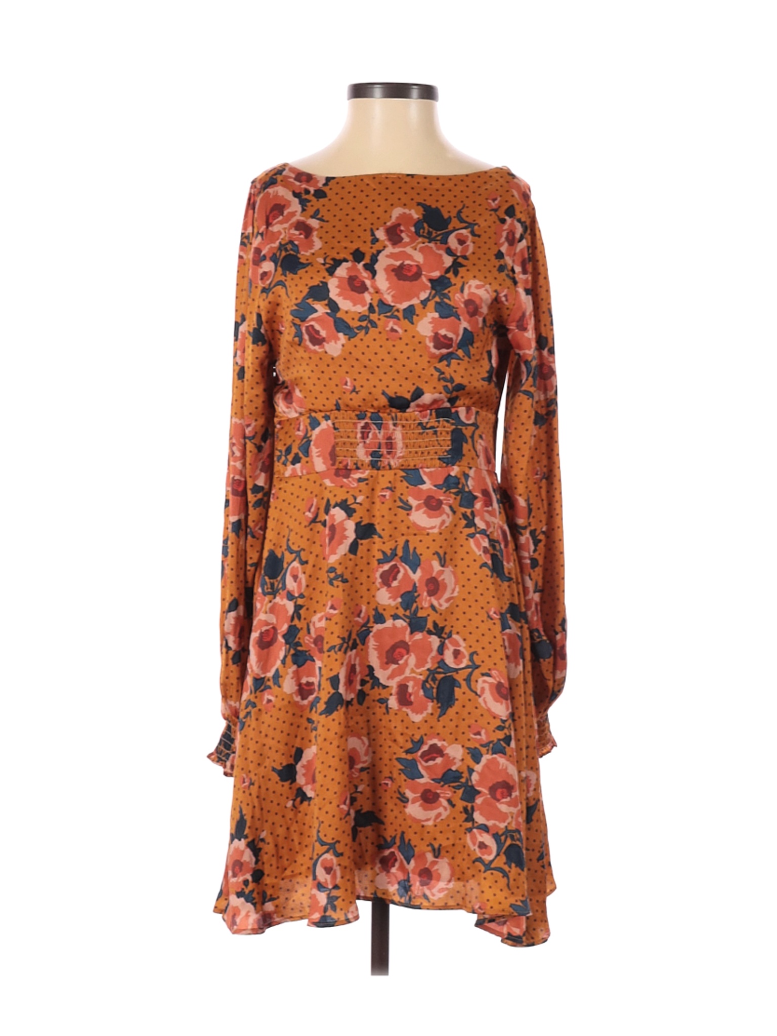 NWT Free People Women Orange Casual Dress 4 | eBay