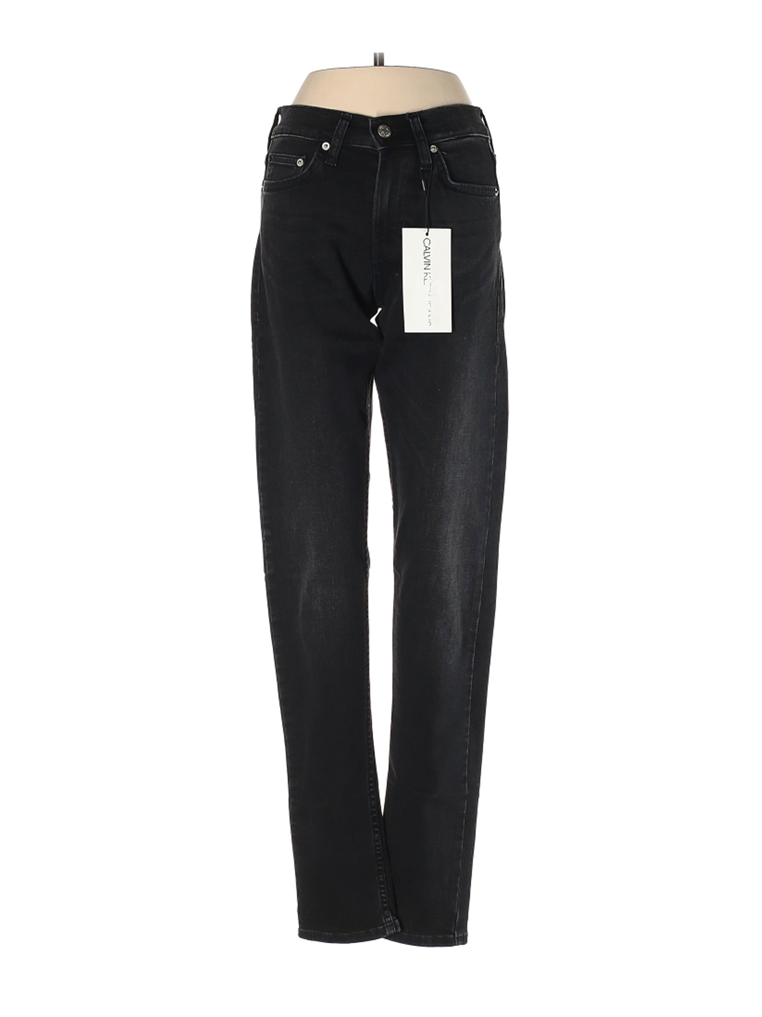 NWT CALVIN KLEIN JEANS Women Black Jeans 24W | eBay