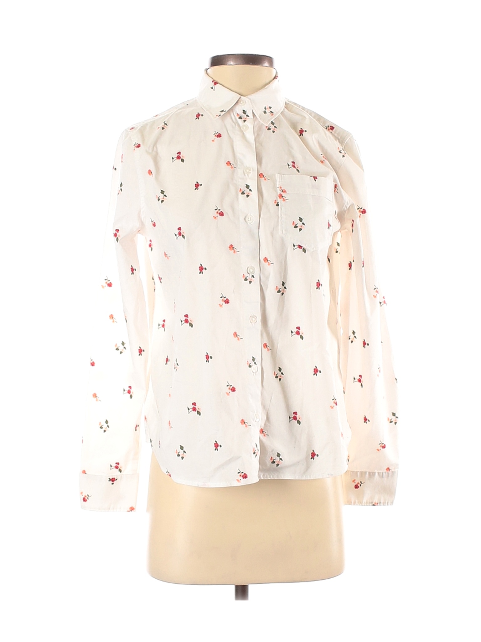 Banana Republic Women Ivory Long Sleeve Button-Down Shirt XS | eBay