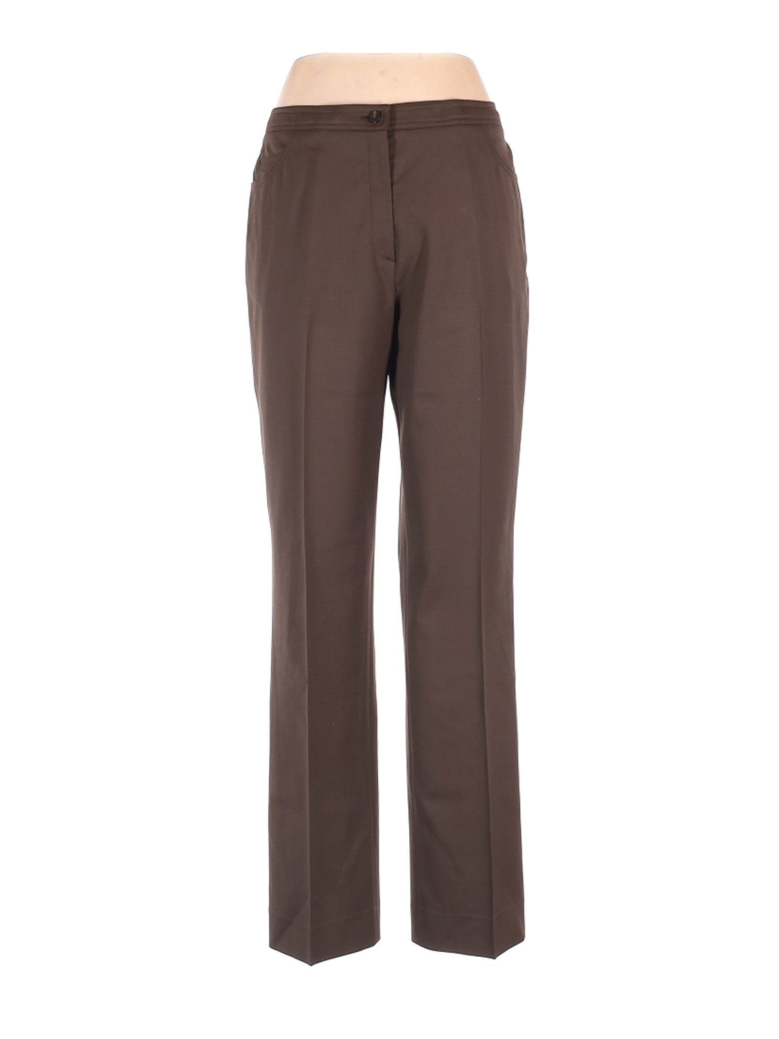 Bernard Zins Women Brown Wool Pants 10 | eBay