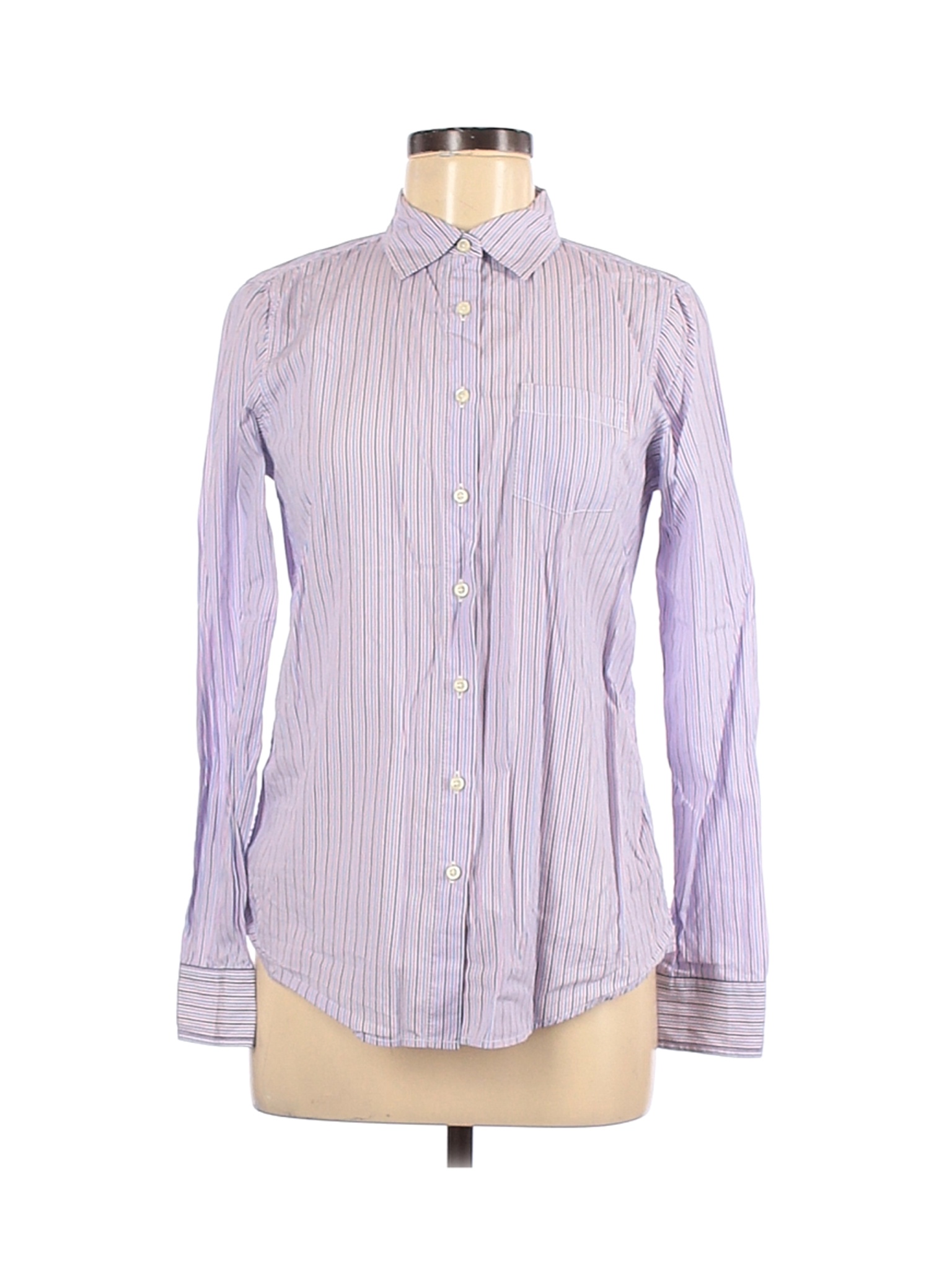 Gap Women Purple Long Sleeve Button-Down Shirt M | eBay
