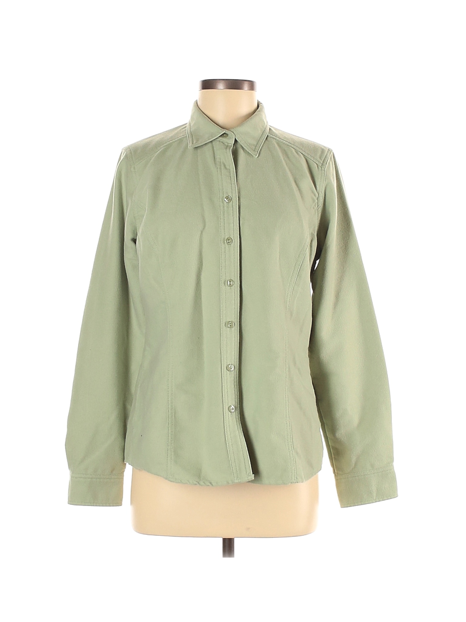 Eddie Bauer Women Green Long Sleeve Blouse M | eBay