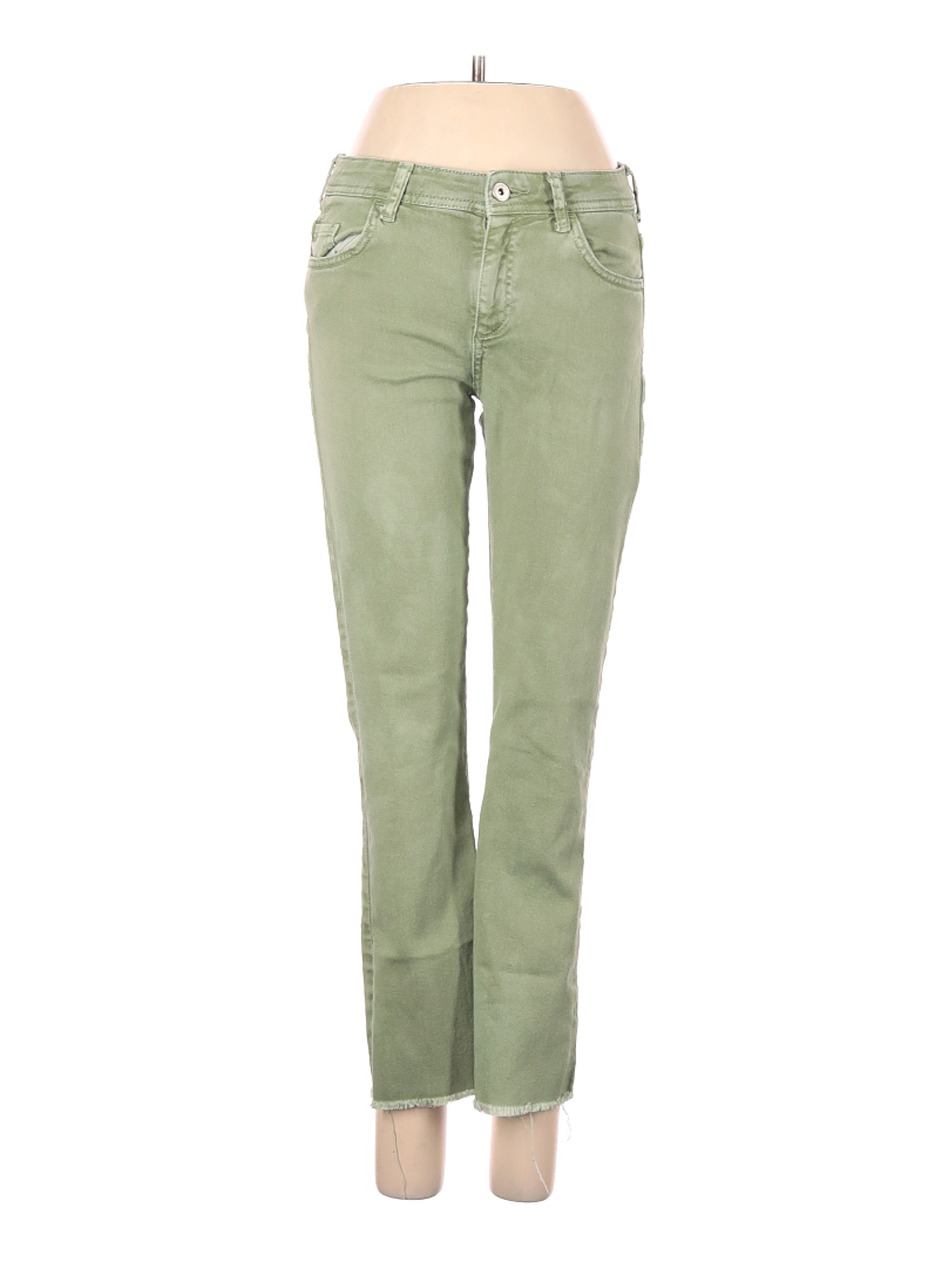 Zara Basic Women Green Jeans 4 | eBay