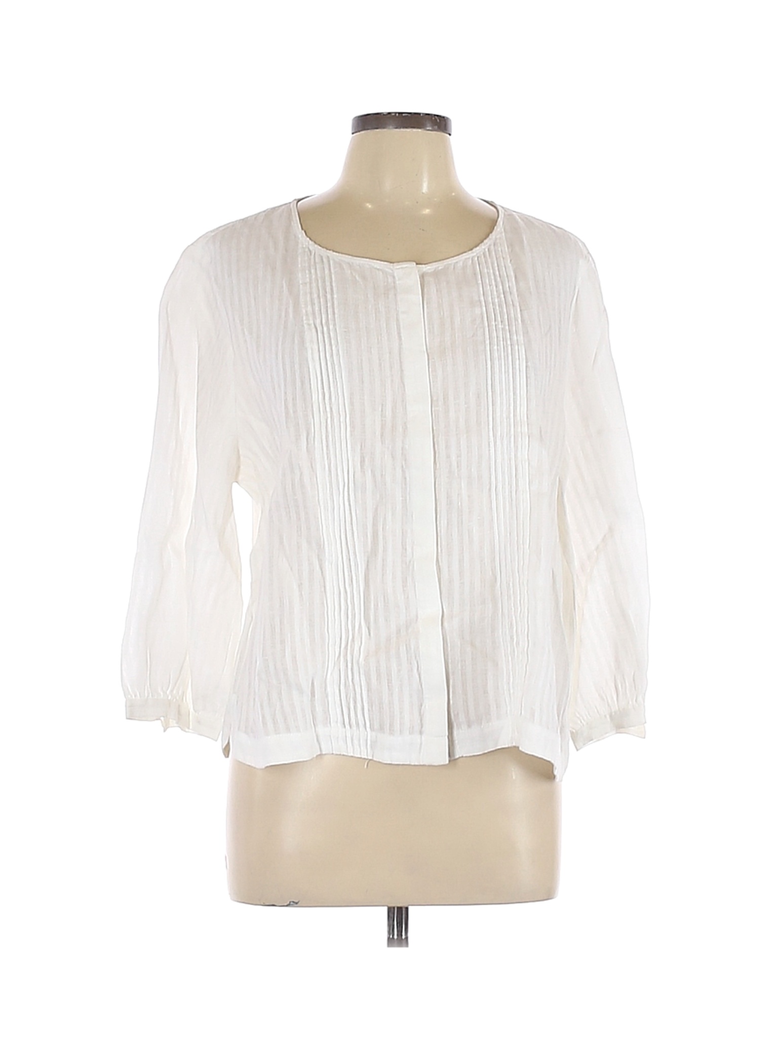 FRAME Women White Long Sleeve Blouse L | eBay