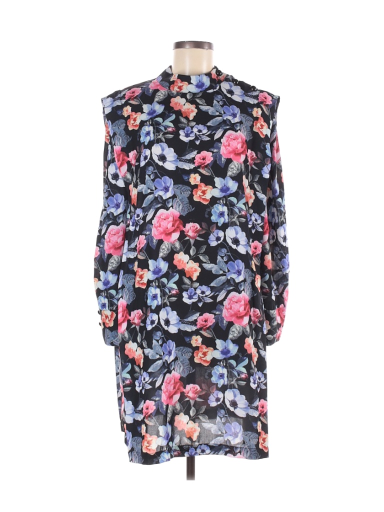 Rebecca Minkoff 100% Polyester Black Floral Trudy Dress Size M - photo 1