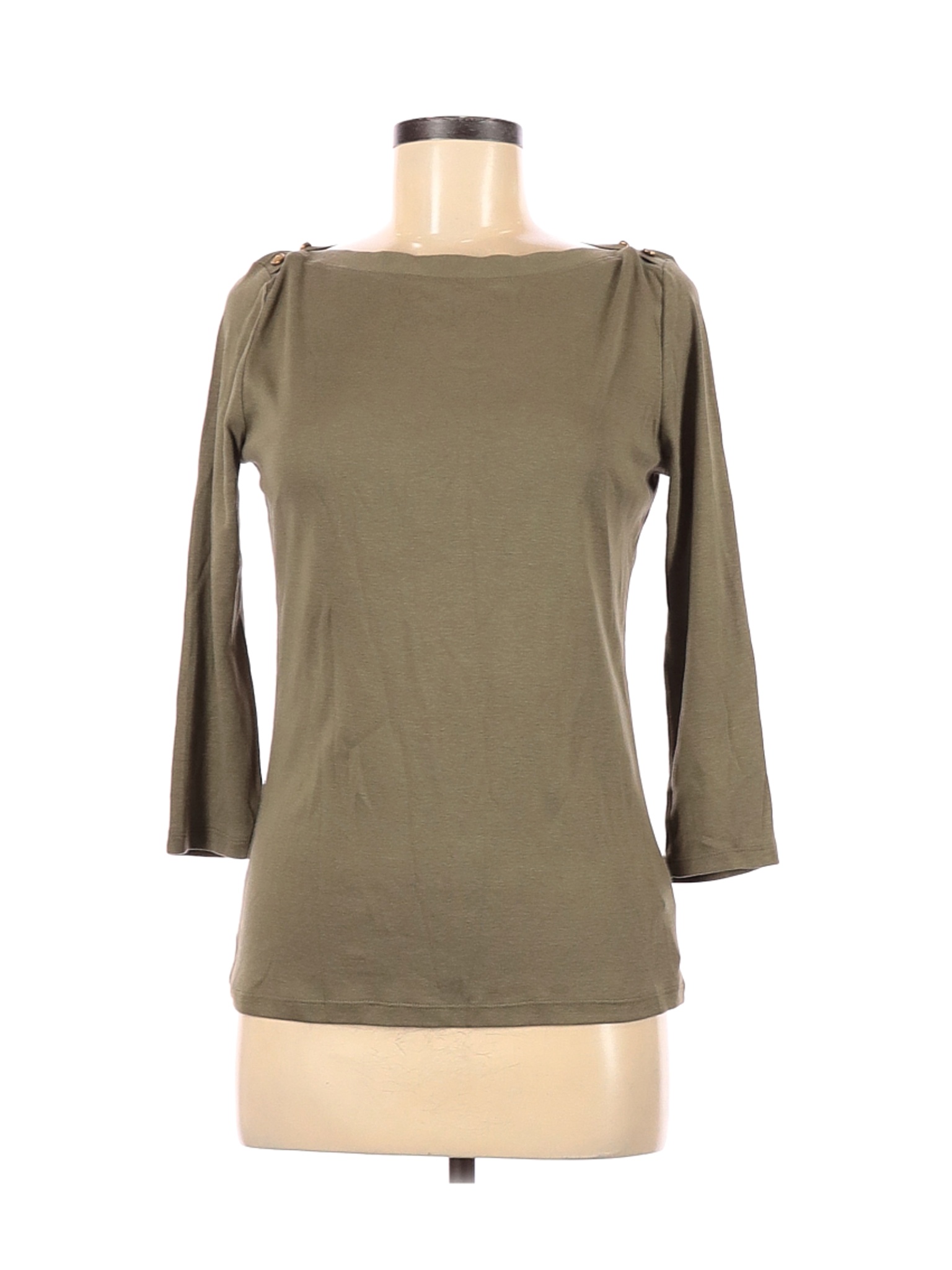 Lauren by Ralph Lauren Women Green 3/4 Sleeve T-Shirt M | eBay