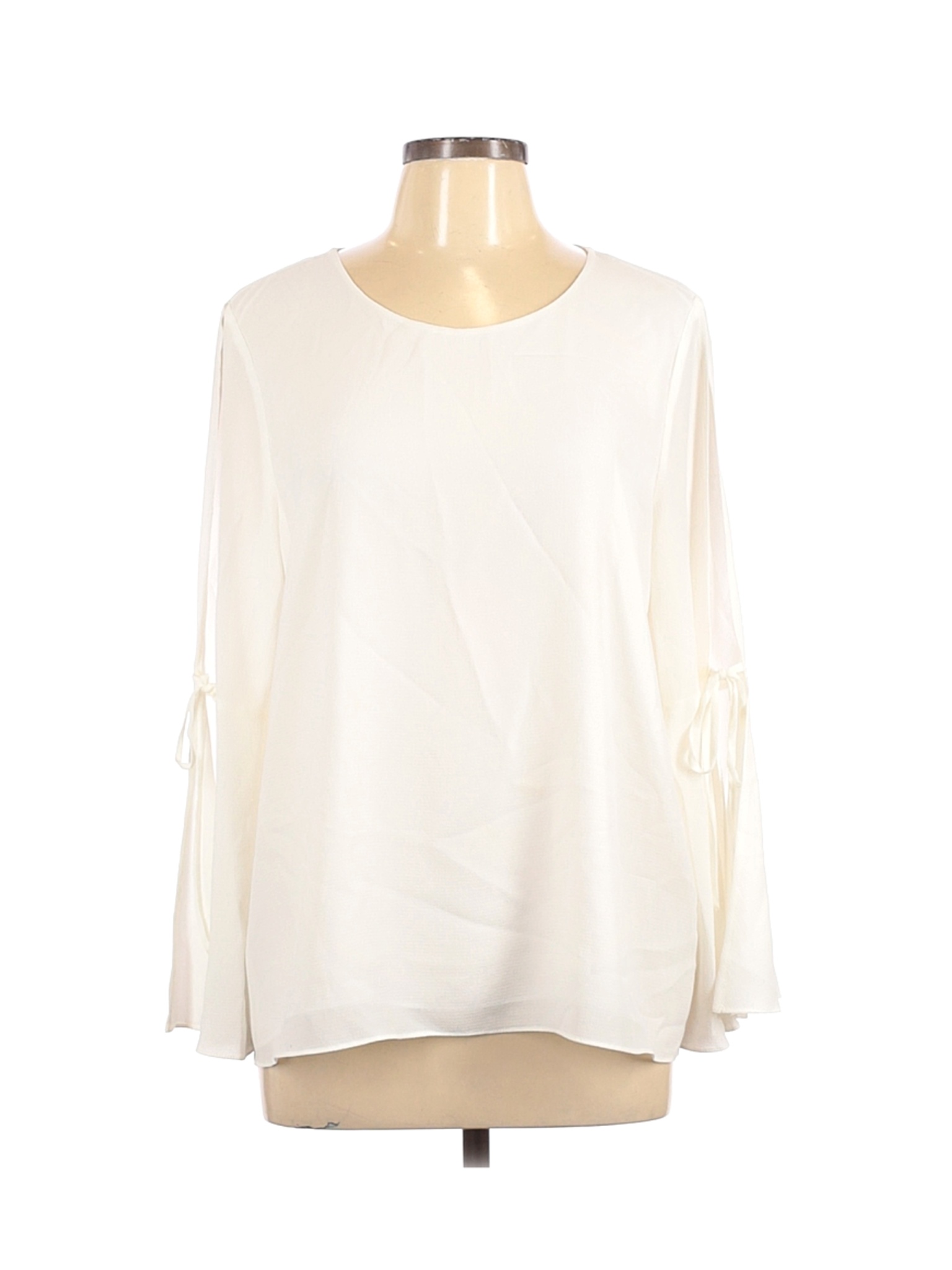 CeCe Women Ivory Long Sleeve Blouse L | eBay