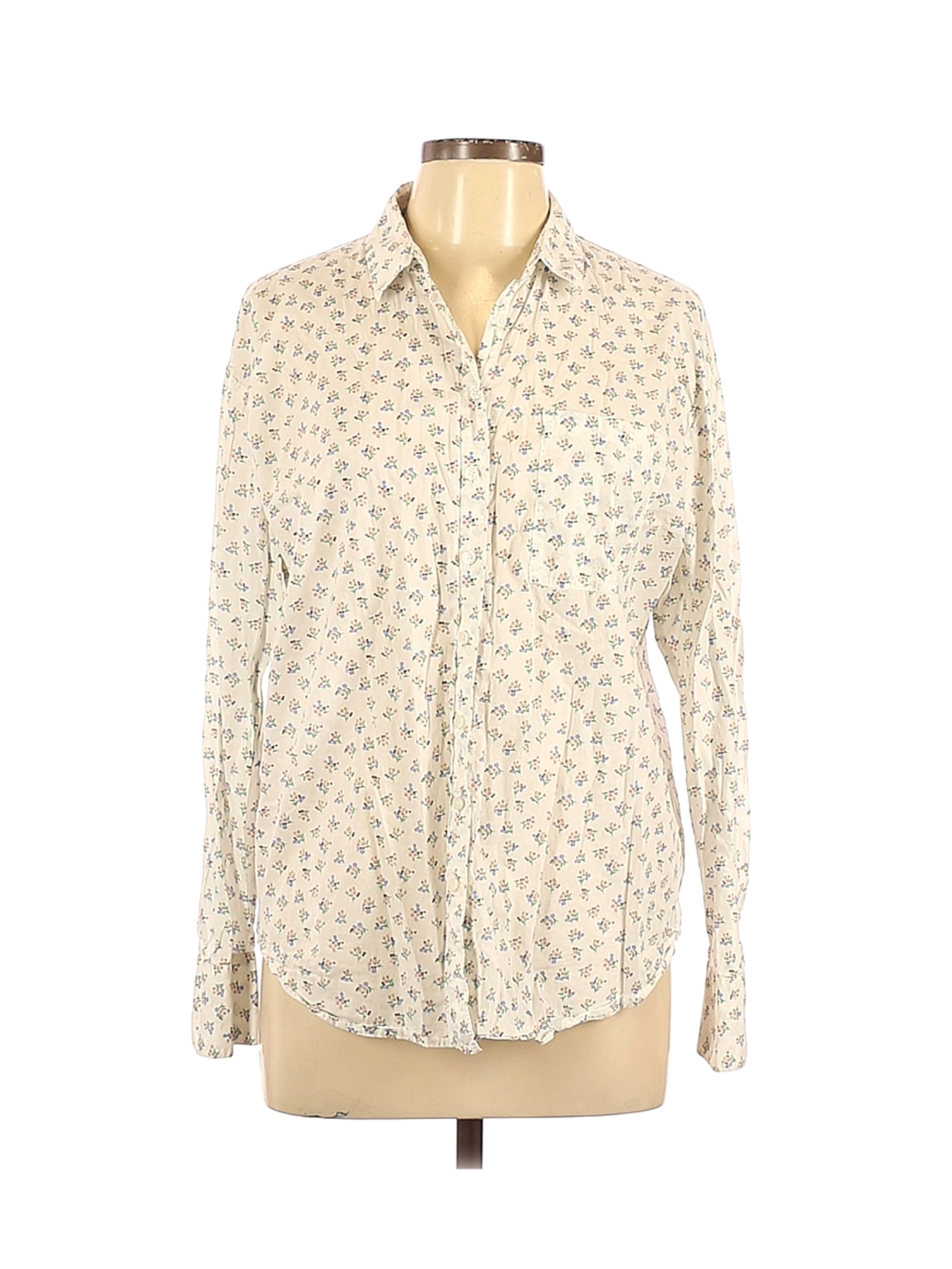 Boden Women Ivory Long Sleeve Button-Down Shirt 12 | eBay