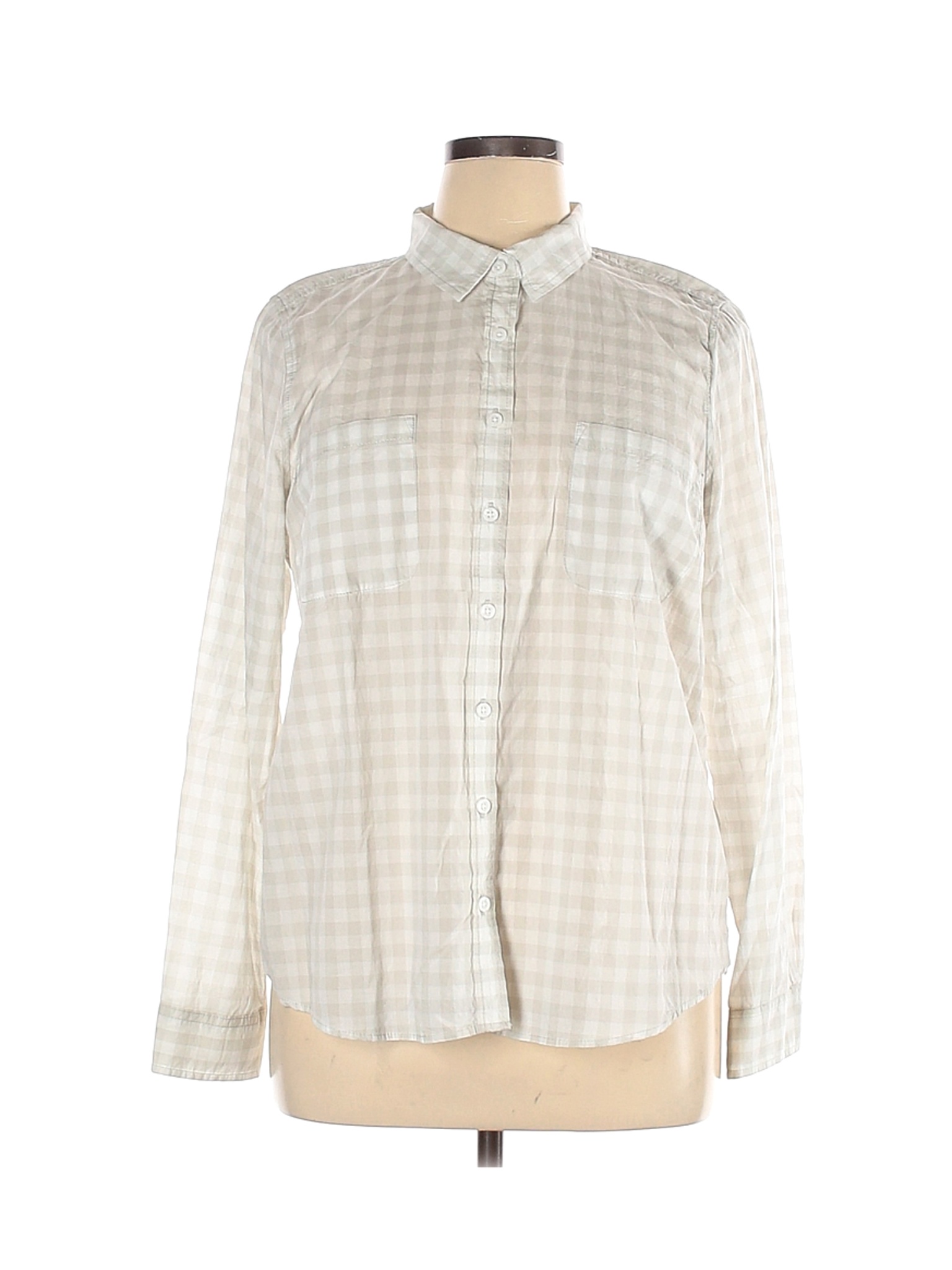 Sonoma Goods for Life Women Ivory Long Sleeve Button-Down Shirt XL | eBay