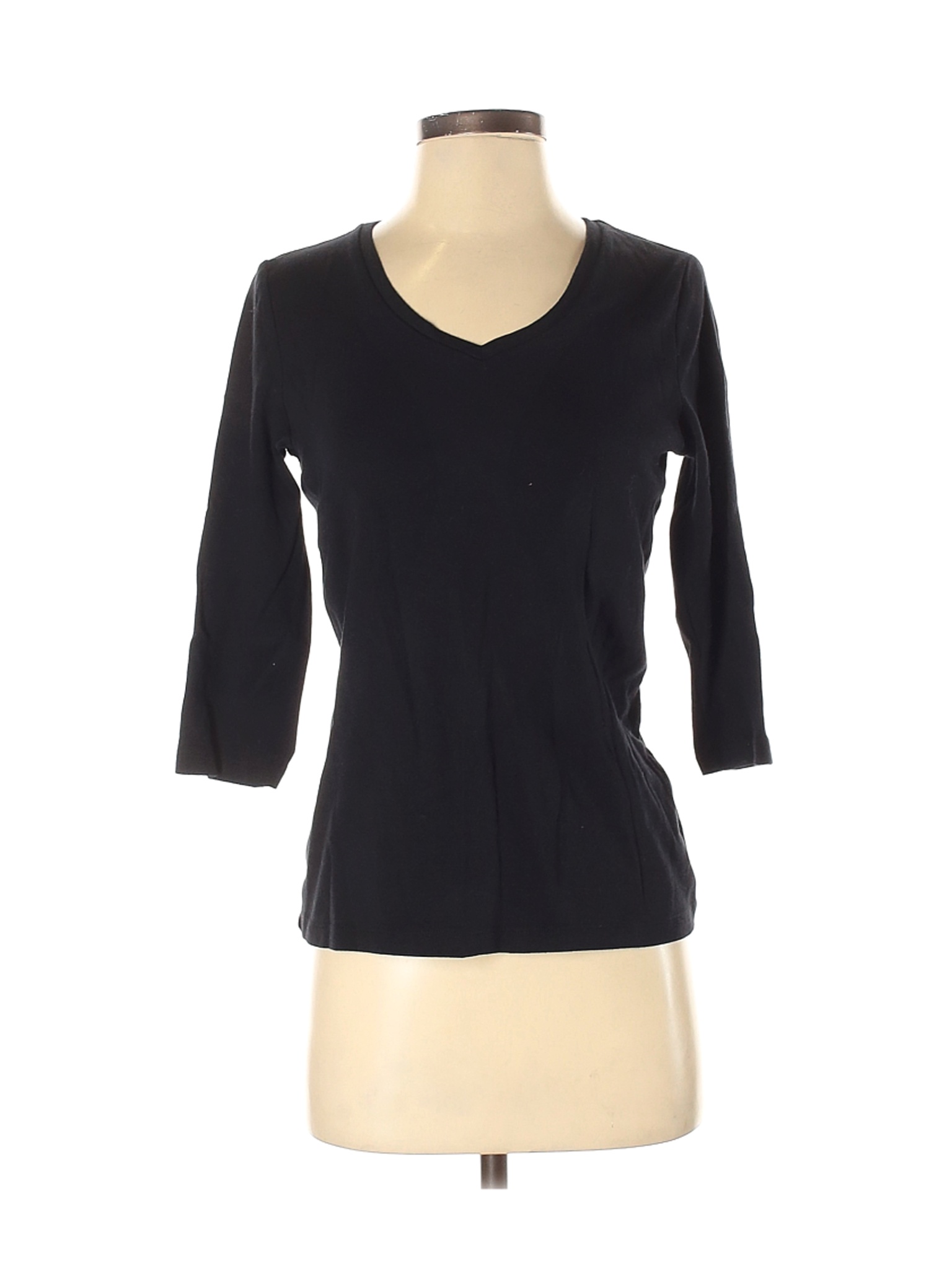 St. John's Bay Women Black 3/4 Sleeve T-Shirt S | eBay