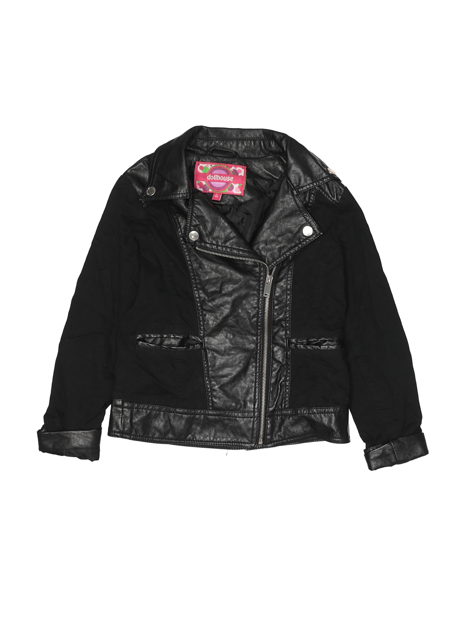 Dollhouse Girls Black Faux Leather Jacket L Youth eBay