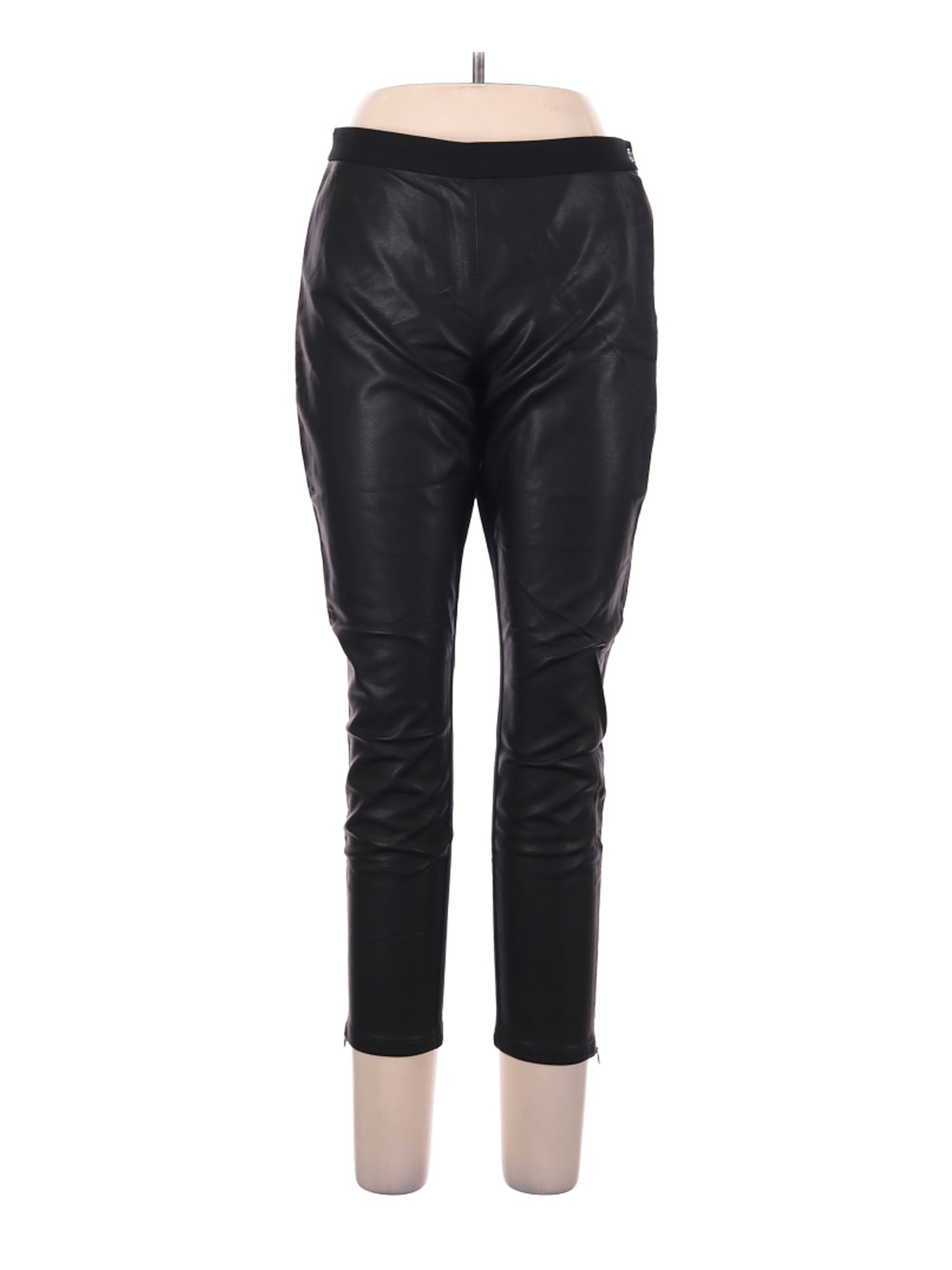 Banana Republic Women Black Faux Leather Pants 10 Petites | eBay