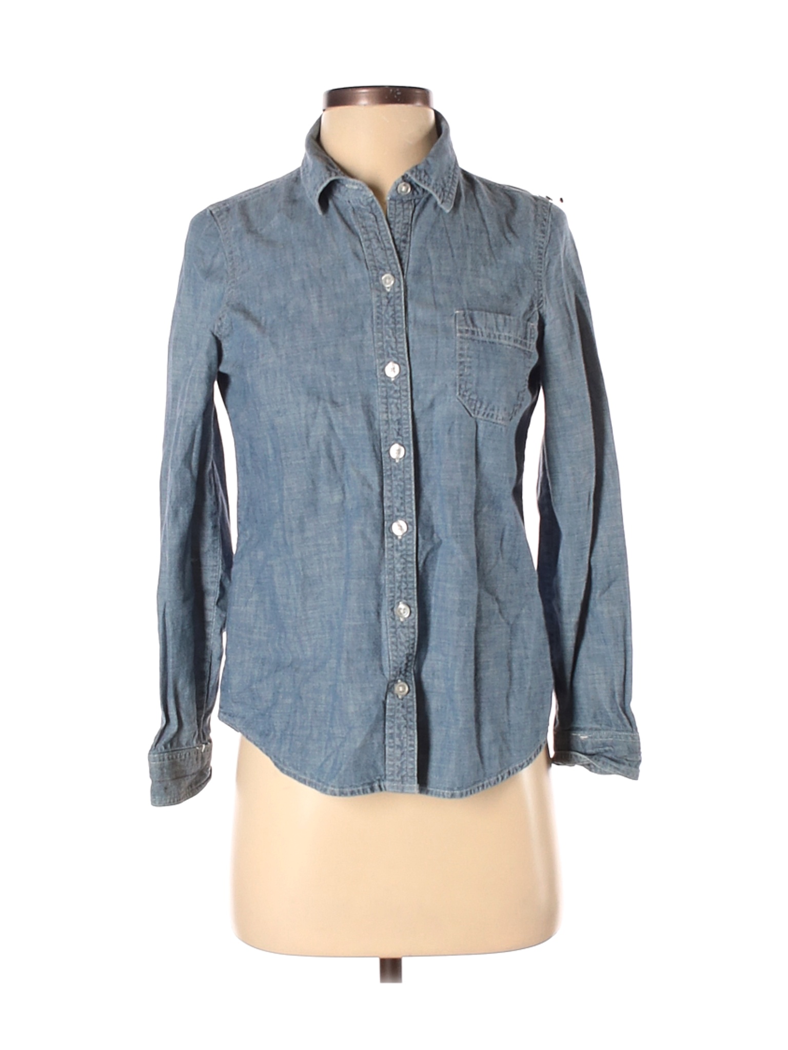 Old Navy Women Blue Long Sleeve Button-Down Shirt XS | eBay