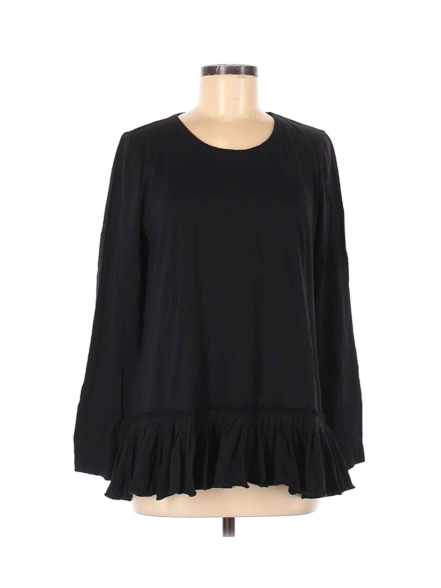 LOGO by Lori Goldstein Women Black Long Sleeve T-Shirt M | eBay