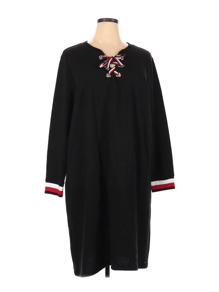 Tommy Hilfiger Black Casual Dress Size 2X (Plus) - photo 1
