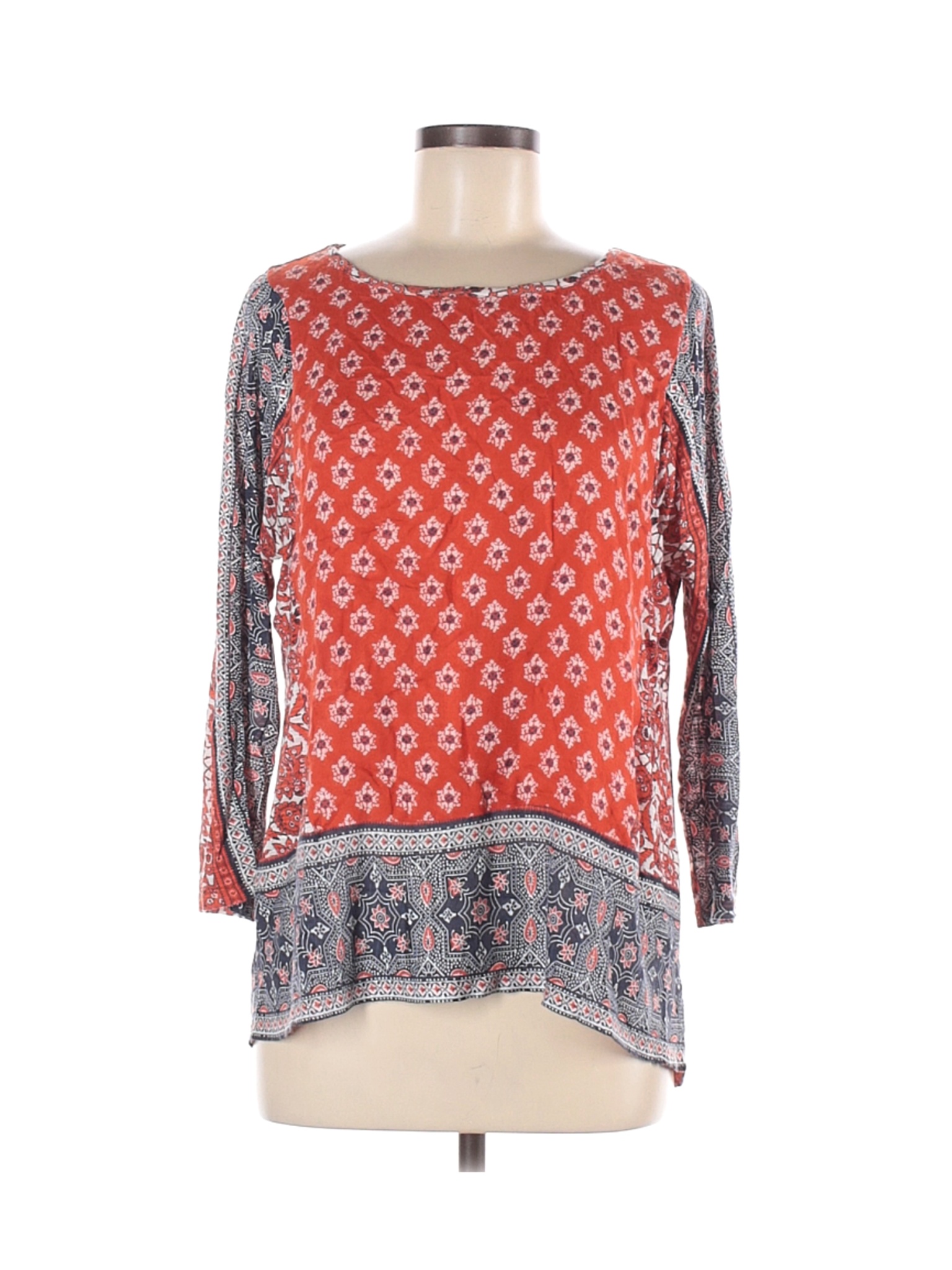 Lucky Brand Women Orange Long Sleeve Top M | eBay
