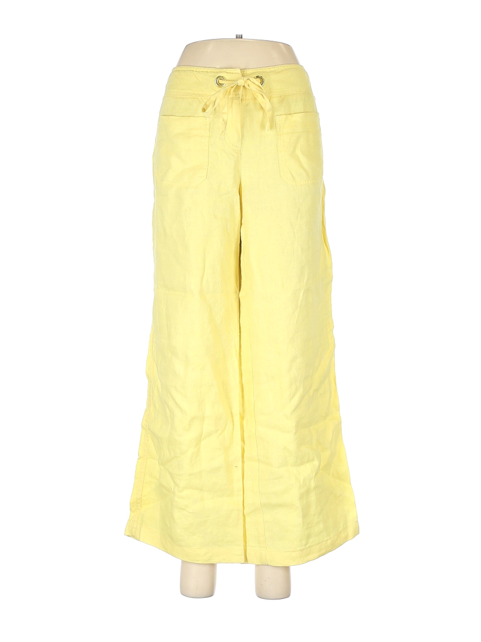 INC International Concepts Women Yellow Linen Pants 8 | eBay