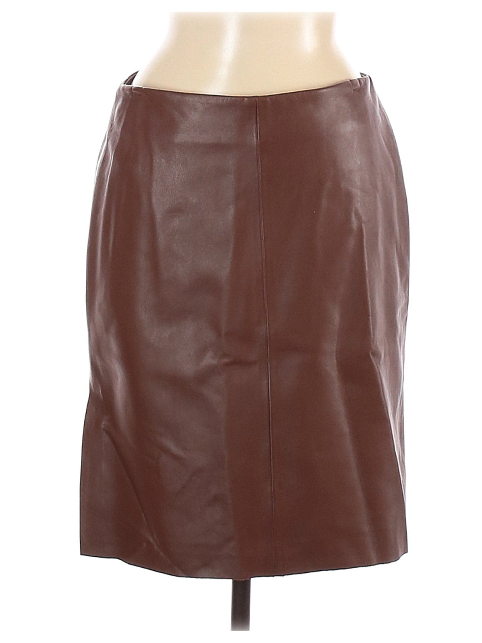 NWT Identify Women Brown Leather Skirt 10 | eBay