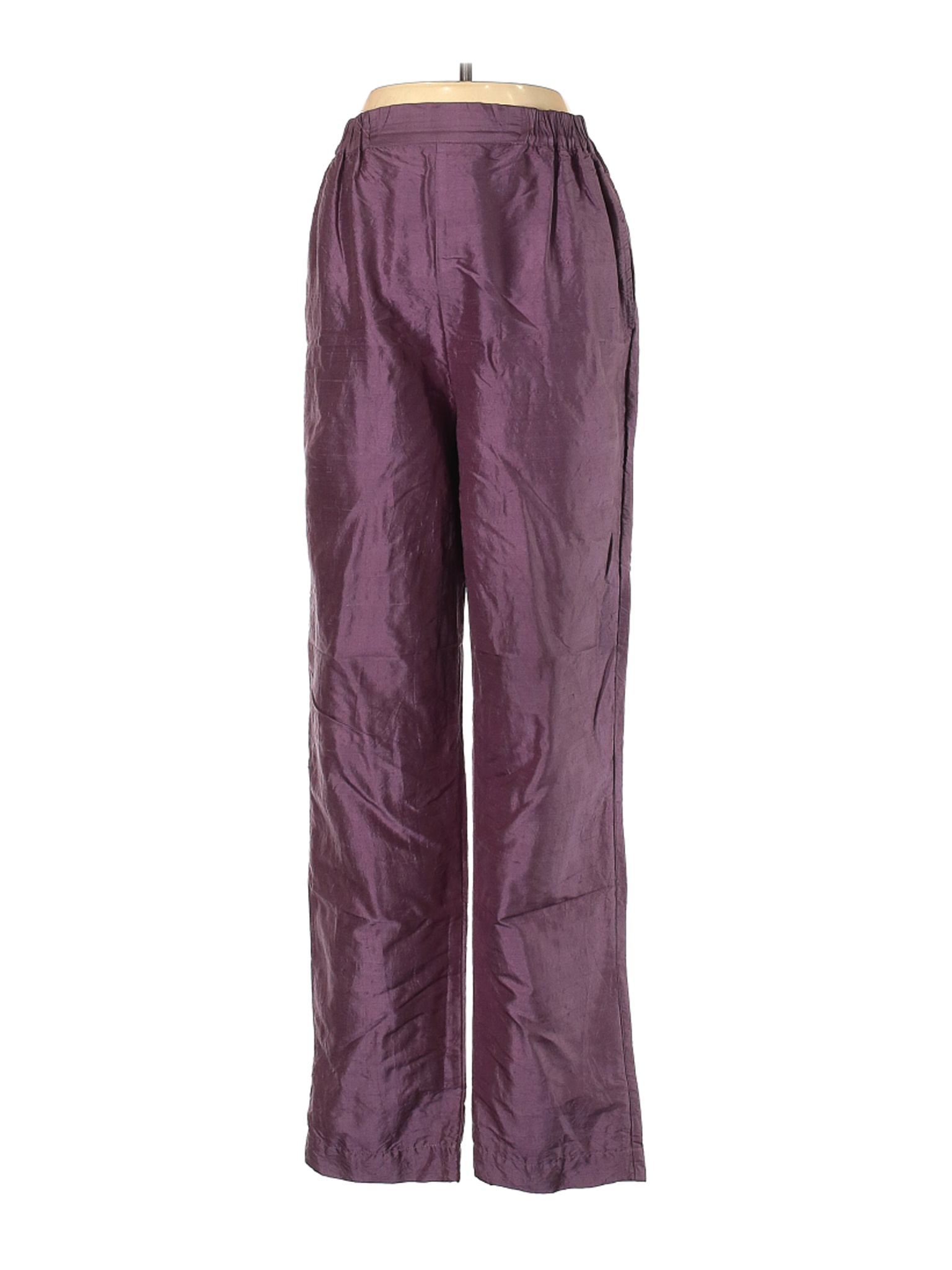 purple silk pants
