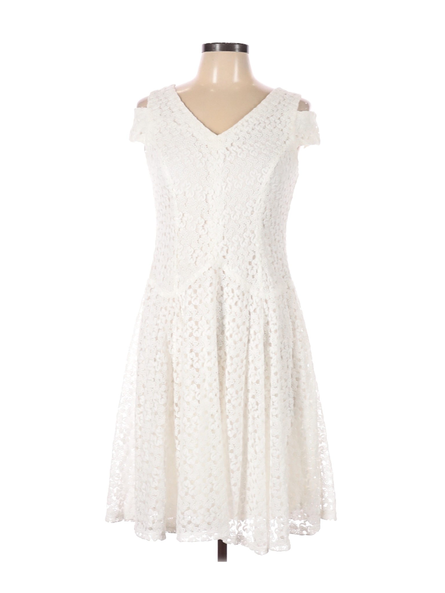 CHRIS McLaughlin Women White Casual Dress 10 | eBay