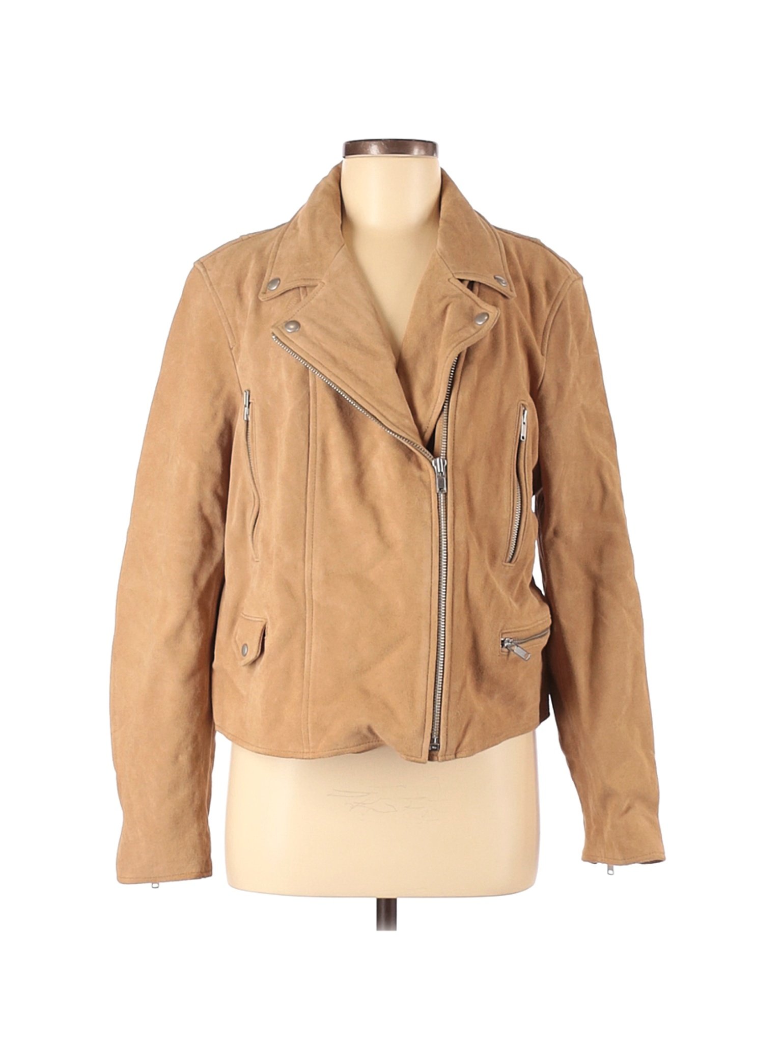 Gap Women Brown Leather Jacket XL | eBay