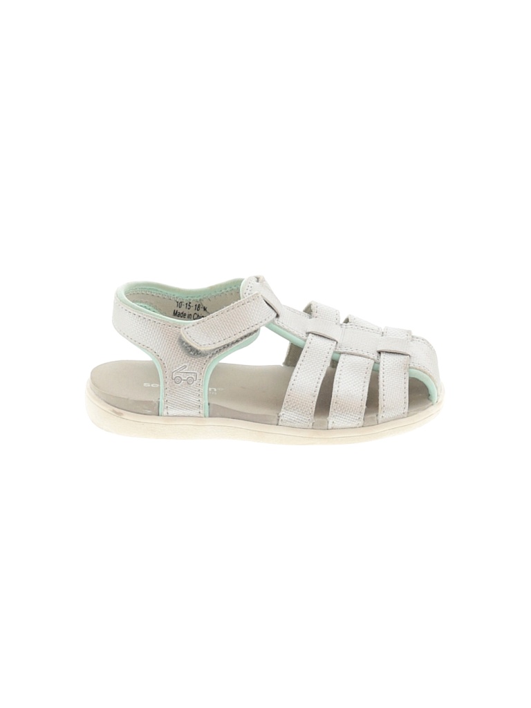 See Kai run Solid White Gray Sandals Size 10 - 46% off | thredUP