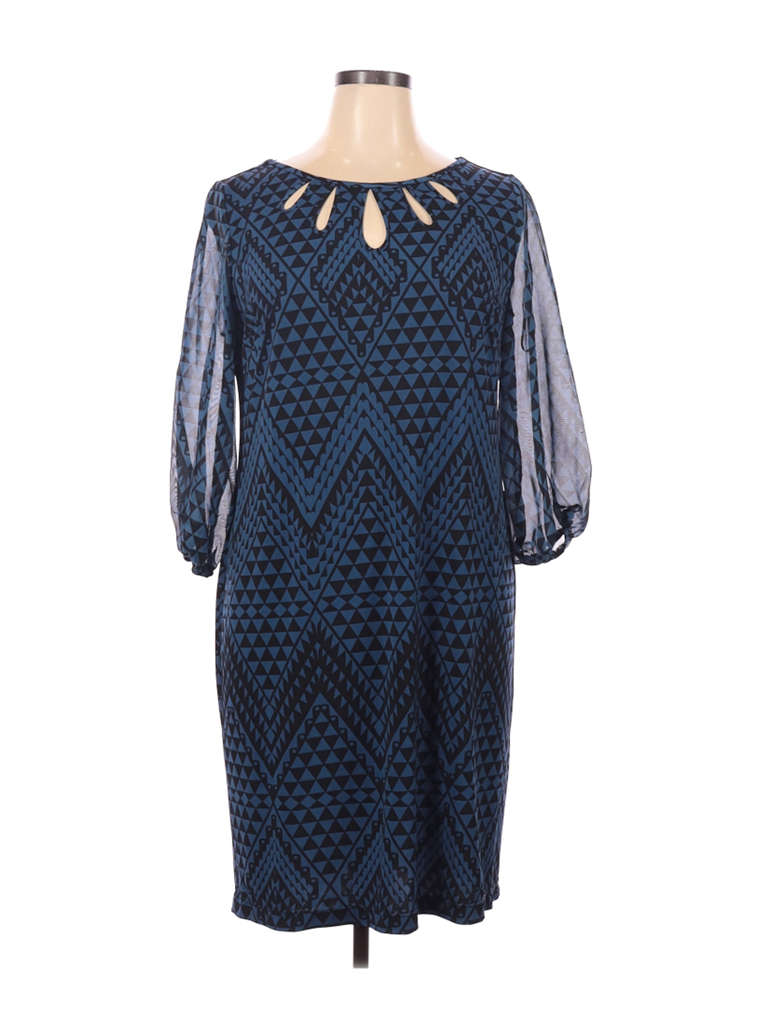 Danny Noble Women Blue Casual Dress 1X Plus | eBay