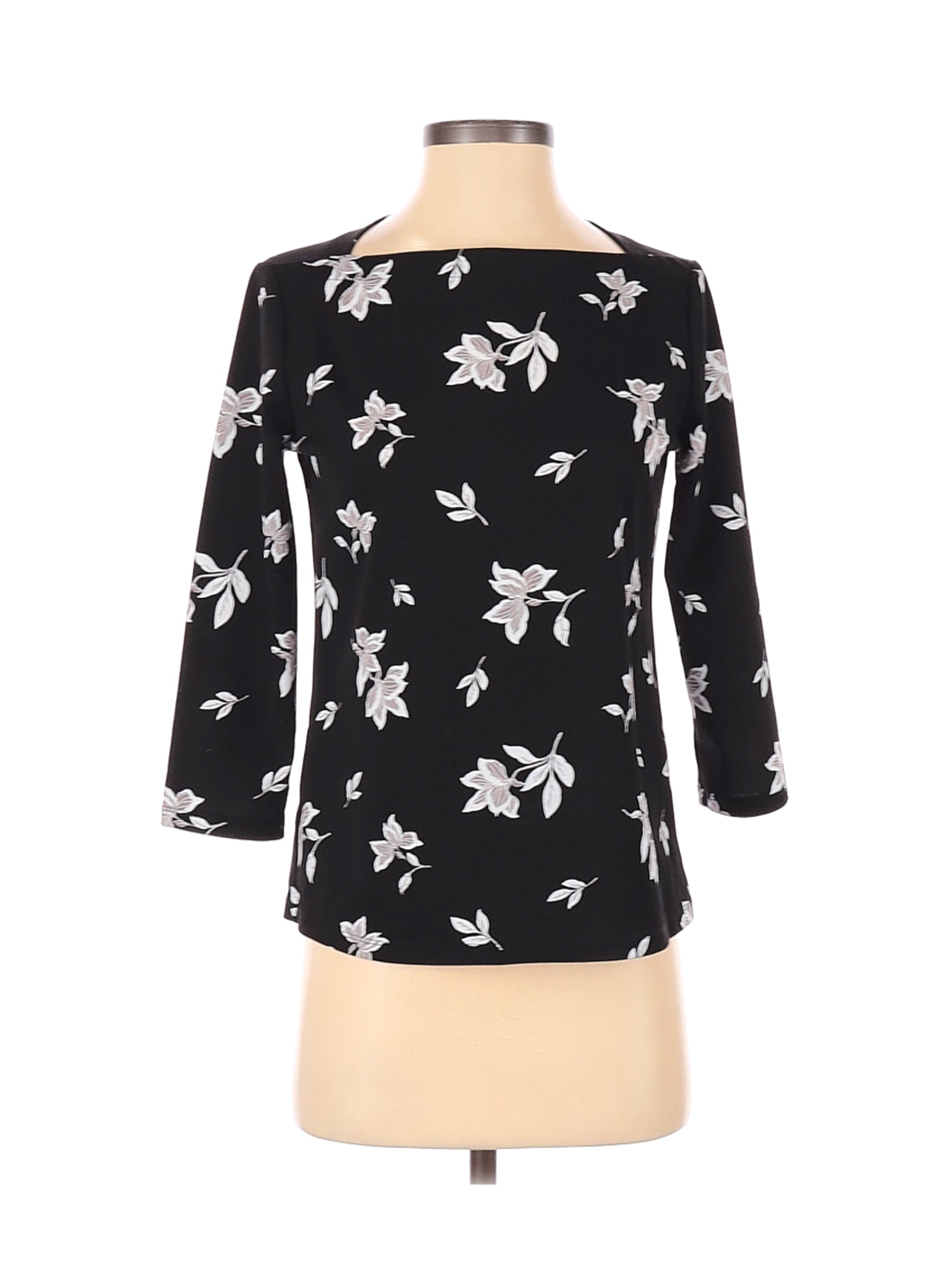 Ann Taylor LOFT Outlet Women Black 3/4 Sleeve Blouse XS | eBay