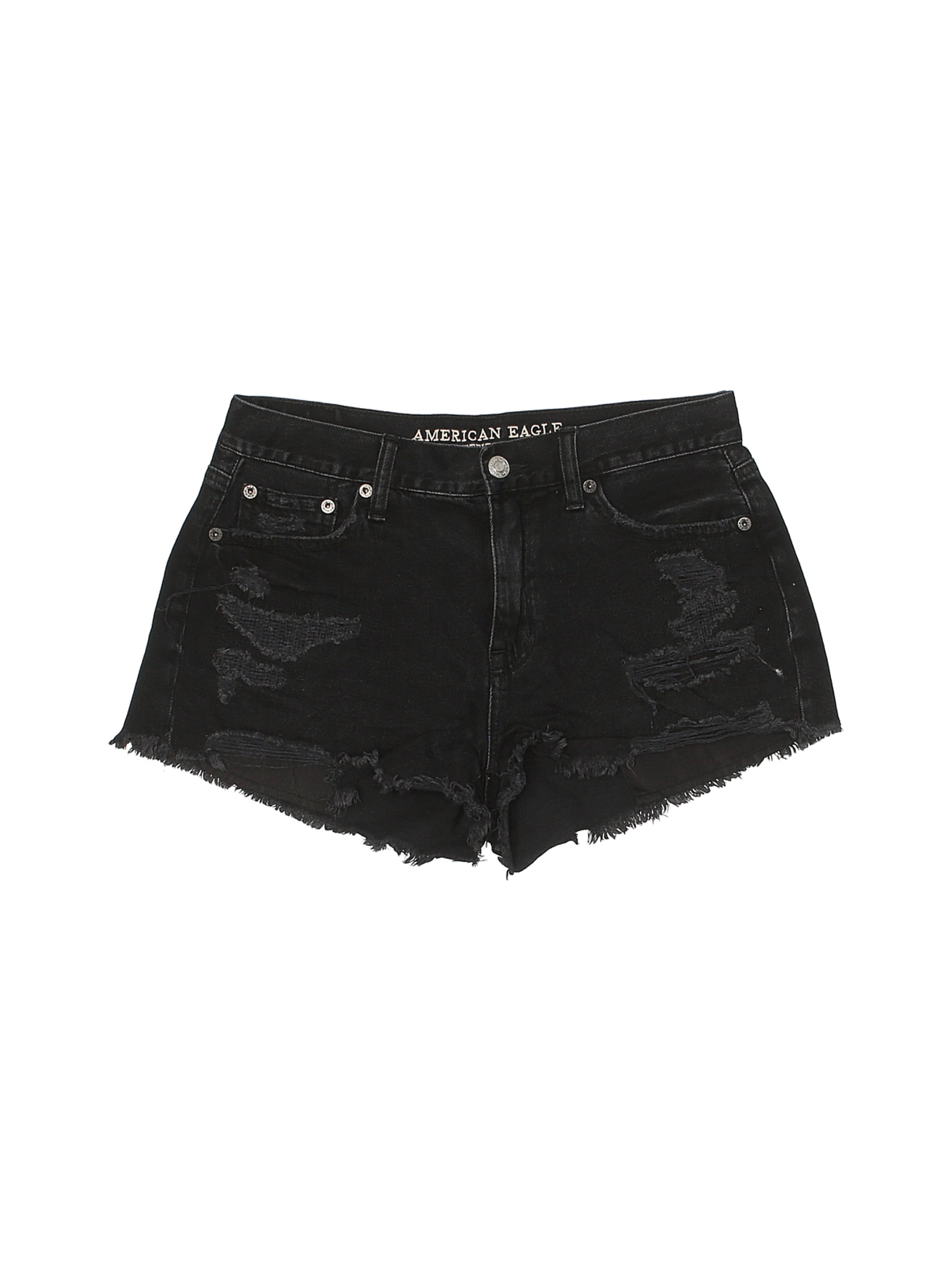 american eagle black jean shorts