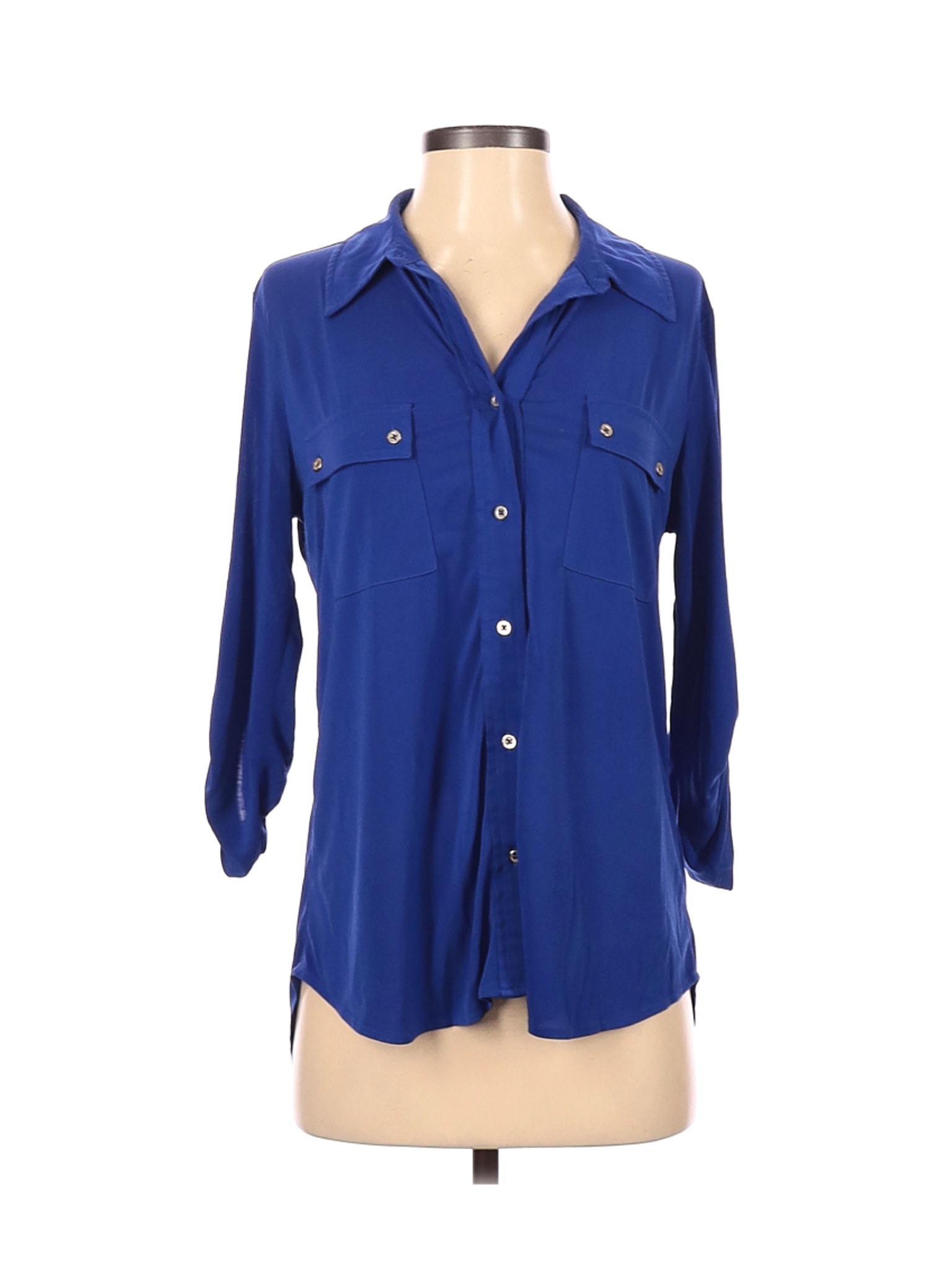 Ellen Tracy Women Blue Long Sleeve Blouse S | eBay