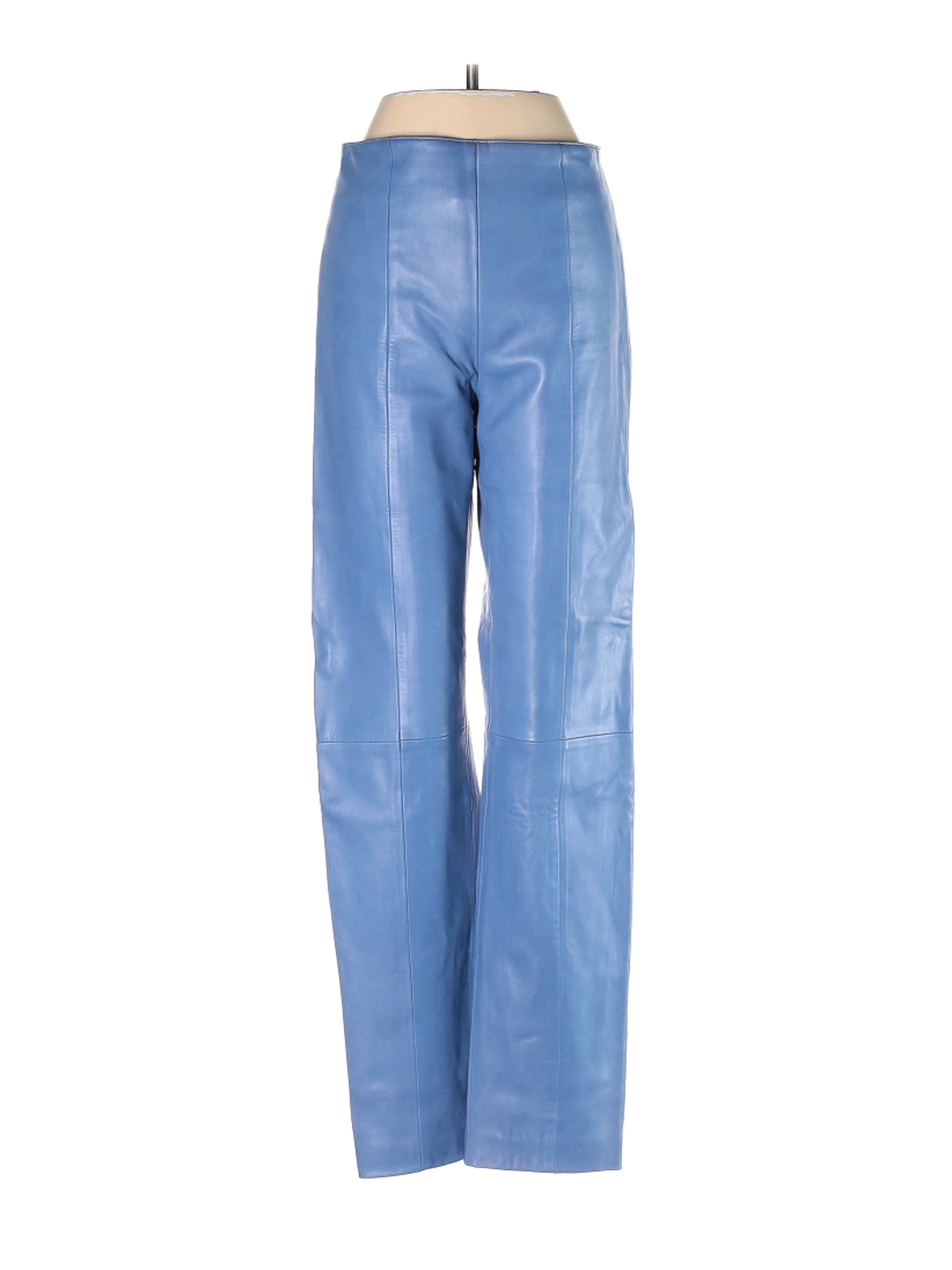 blue leather pants womens