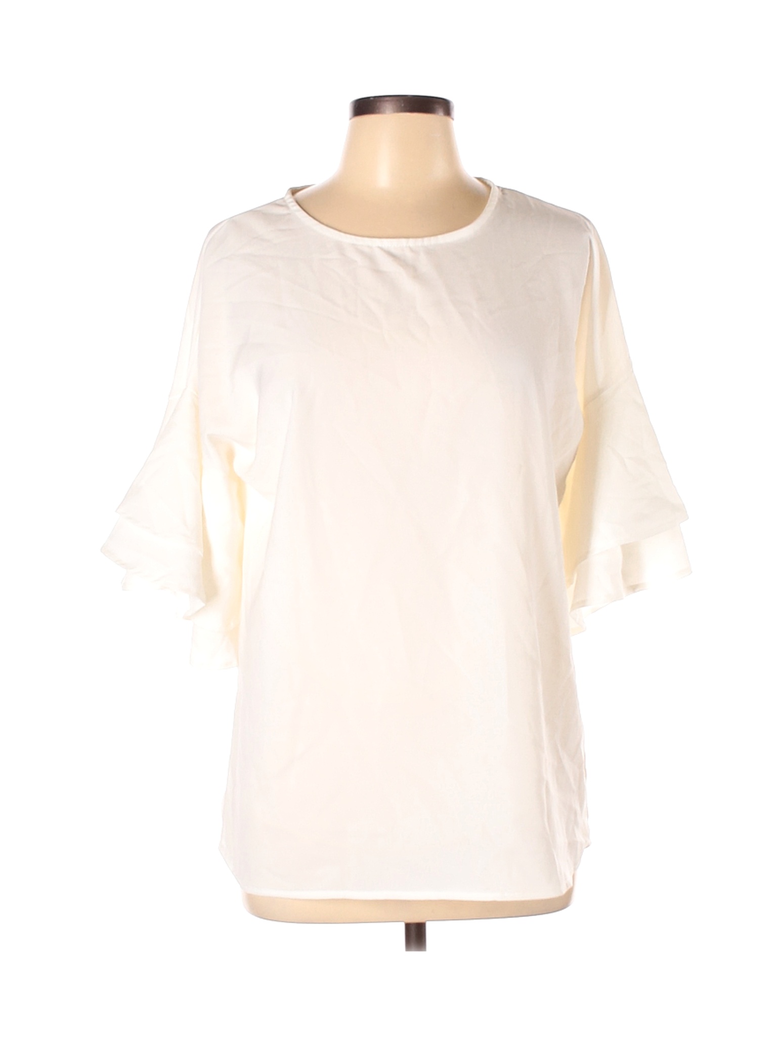 Unbranded Women Ivory 3/4 Sleeve Blouse L | eBay
