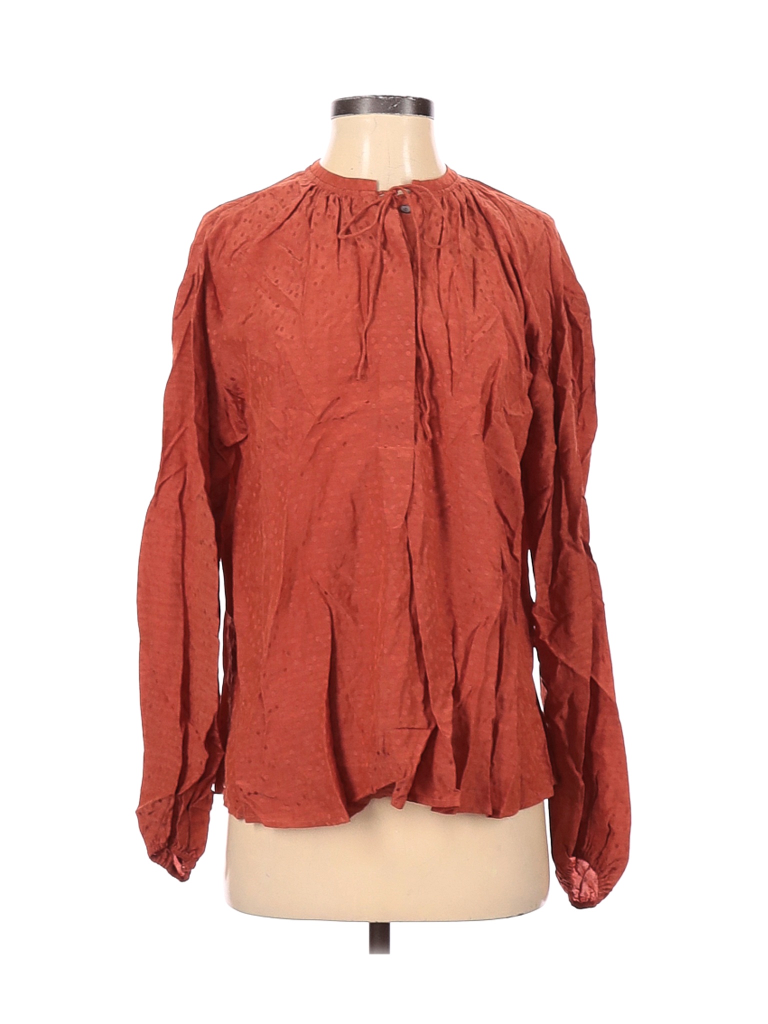 A New Day Women Orange Long Sleeve Blouse S Ebay