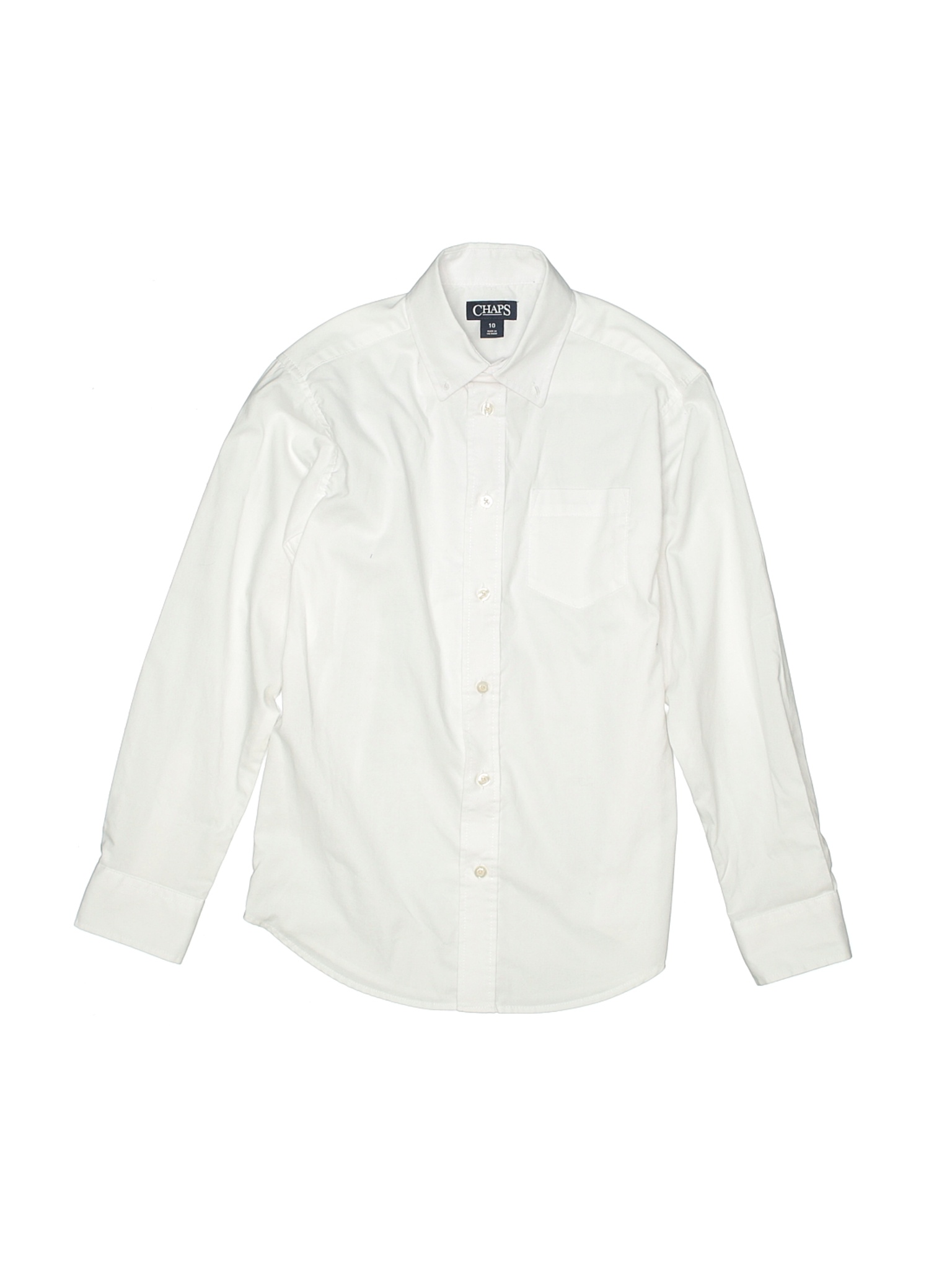Chaps Boys White Long Sleeve Button-Down Shirt 10 | eBay